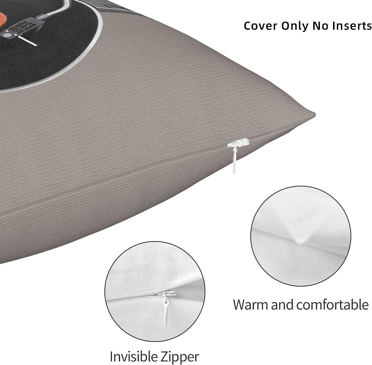 Retro Vintage Vinyl Record Throw Pillow Covers Soft Pillowcases Cushion Case Square for Home Decor Bed Couch Car 18x18 Inch image 4