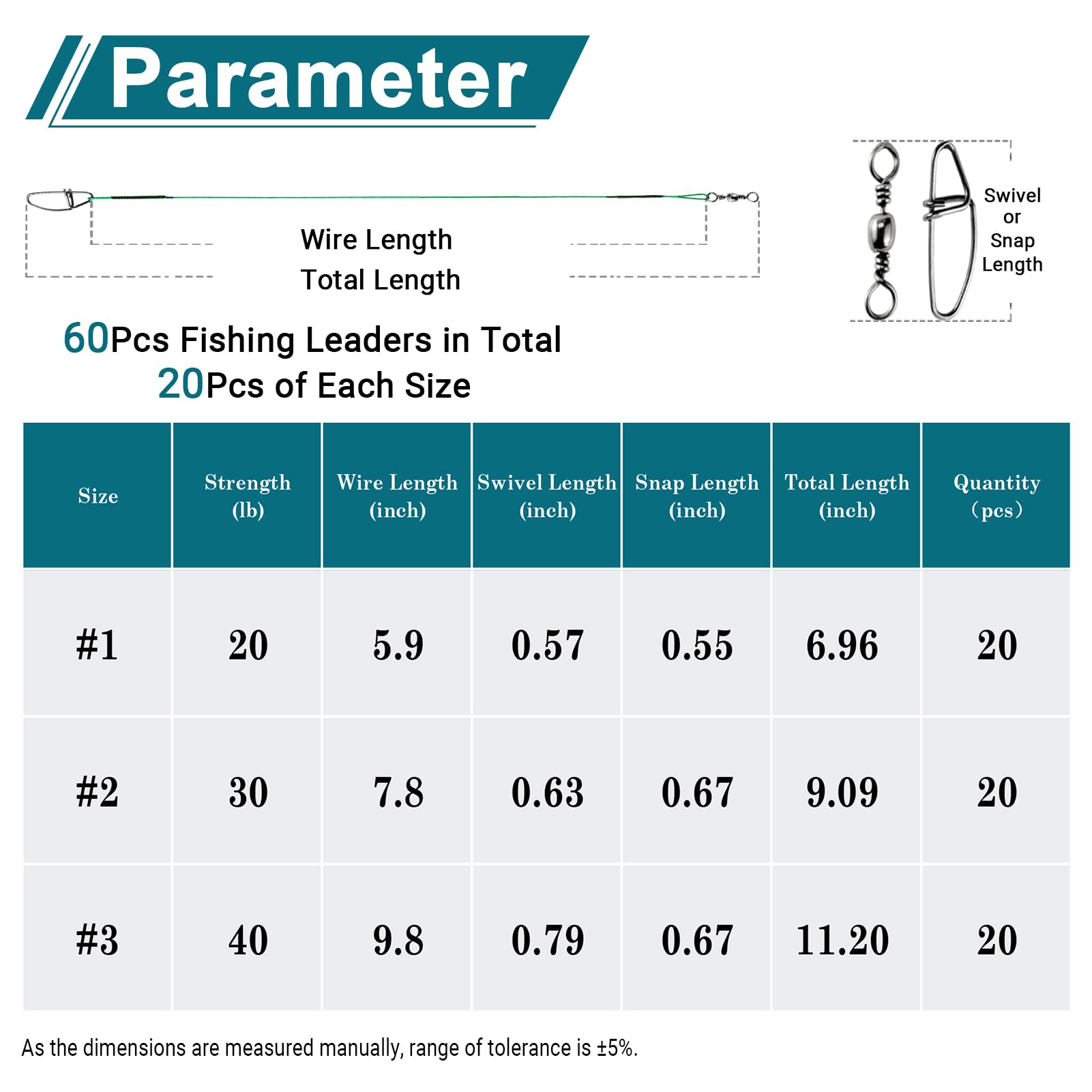 9Tong Haute Résistance Kit De Bas De Ligne De Pêche Pivot De
