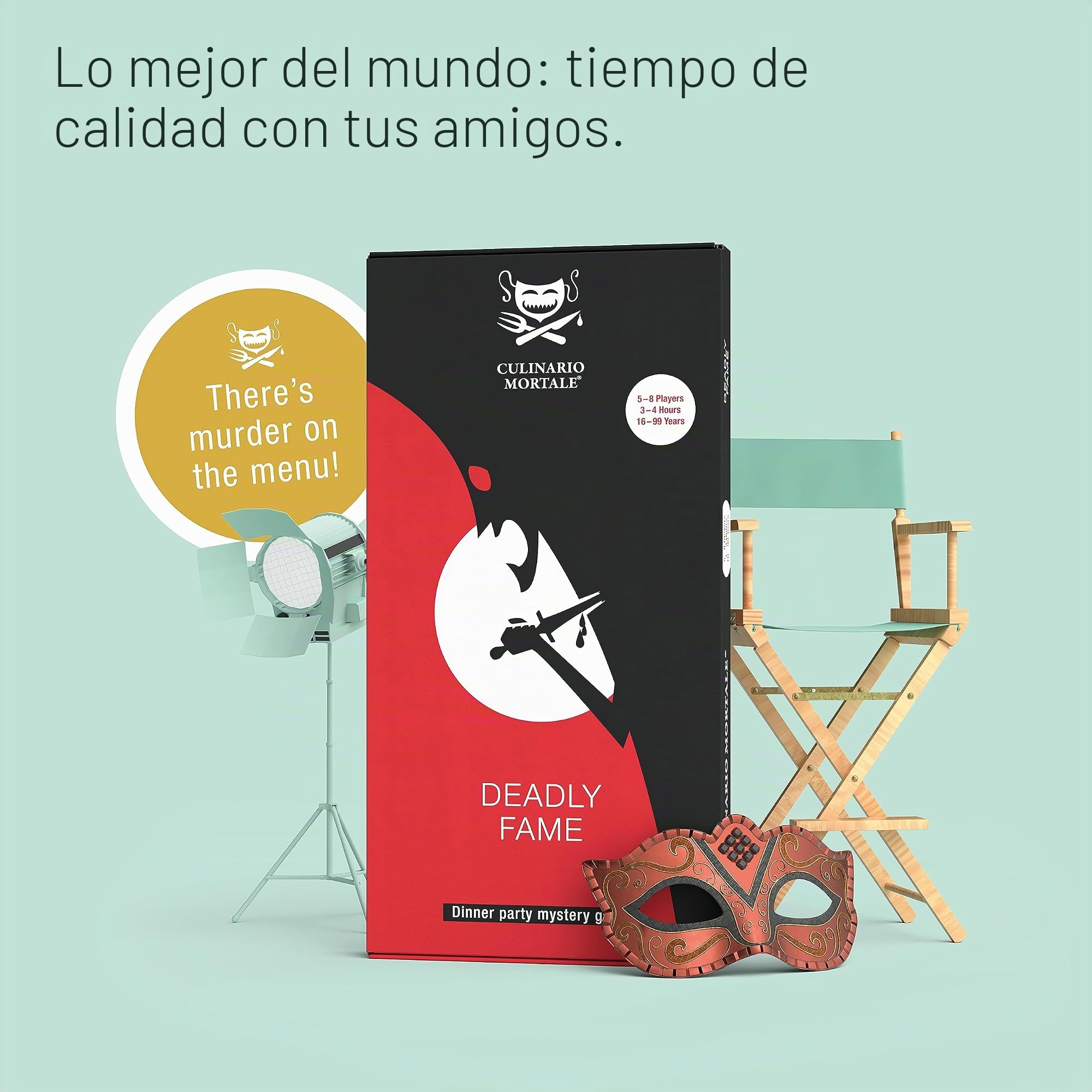 Culinario Mortale Deadly Fame - Un Juego Moderno de Cena misteriosa de Asesinato para 5-8 Jugadores