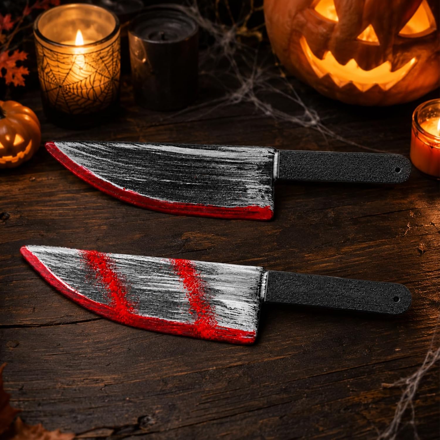 2Pcs Fake Chucky Knife with 30pcs Tattoo Halloween Stickers Bloody Apronx1 image 5