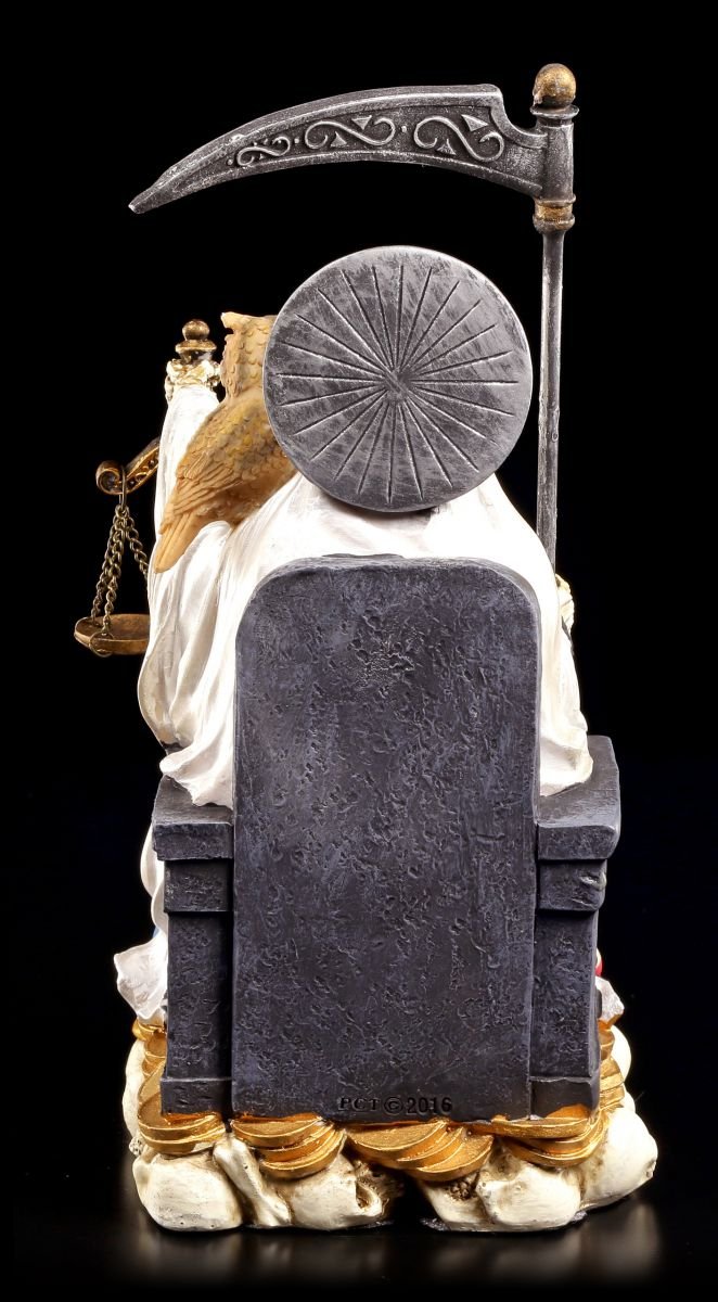 La Santa Muerte Figura Bianco Seduto - FANTASMA SQUARTATORE MESSICO DECORAZIONE Altare