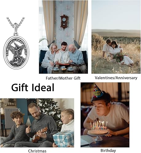 Miniatura 6 de DOTBJ 925 Sterling Silver Patron NecklaceAmulet Saint Medal Christmas Gifts for Men Women