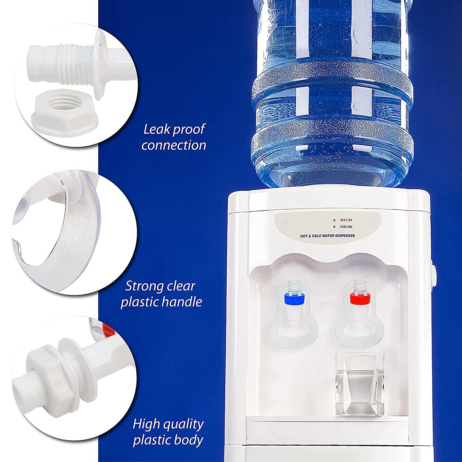 Dispenser di acqua rubinetto di spinta di ricambio - Rubinetto dell'acqua fredda e confezione blu e rosso