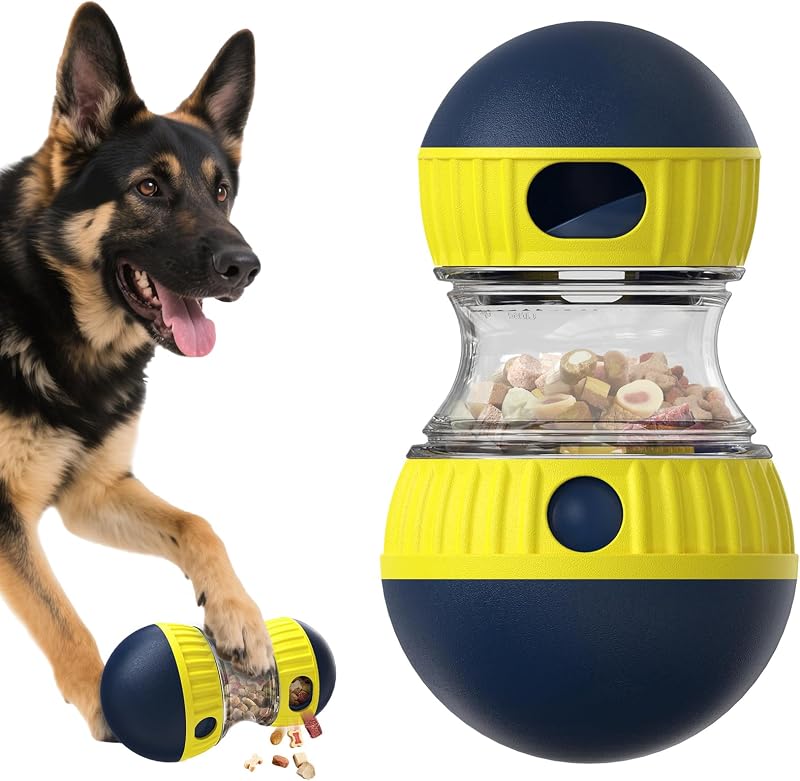 TLKNG Juguete de enriquecimiento para perros, bola dispensadora de golosinas para perros medianos/grandes | Kibble Puzzle crea un gratificante desafío en interiores: mantiene ocupados a los cachorros curiosos, combate el aburrimiento y fomenta una alimentación a un ritmo natural