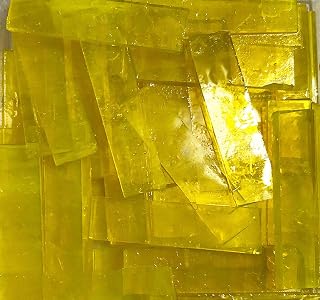 72 Pieces Assorted Colors Mosaic Tiles Rectangular 0.4x1.6 inch Glass Assortment Crafts Supply with Storage Case for Home Decoration Handmade DIY Arts - Transparent Yellow
