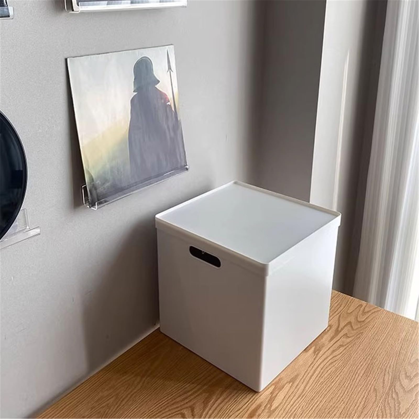 Ufficio Custodia for dischi in vinile Scatola portaoggetti in ABS con coperchio Scaffale porta dischi