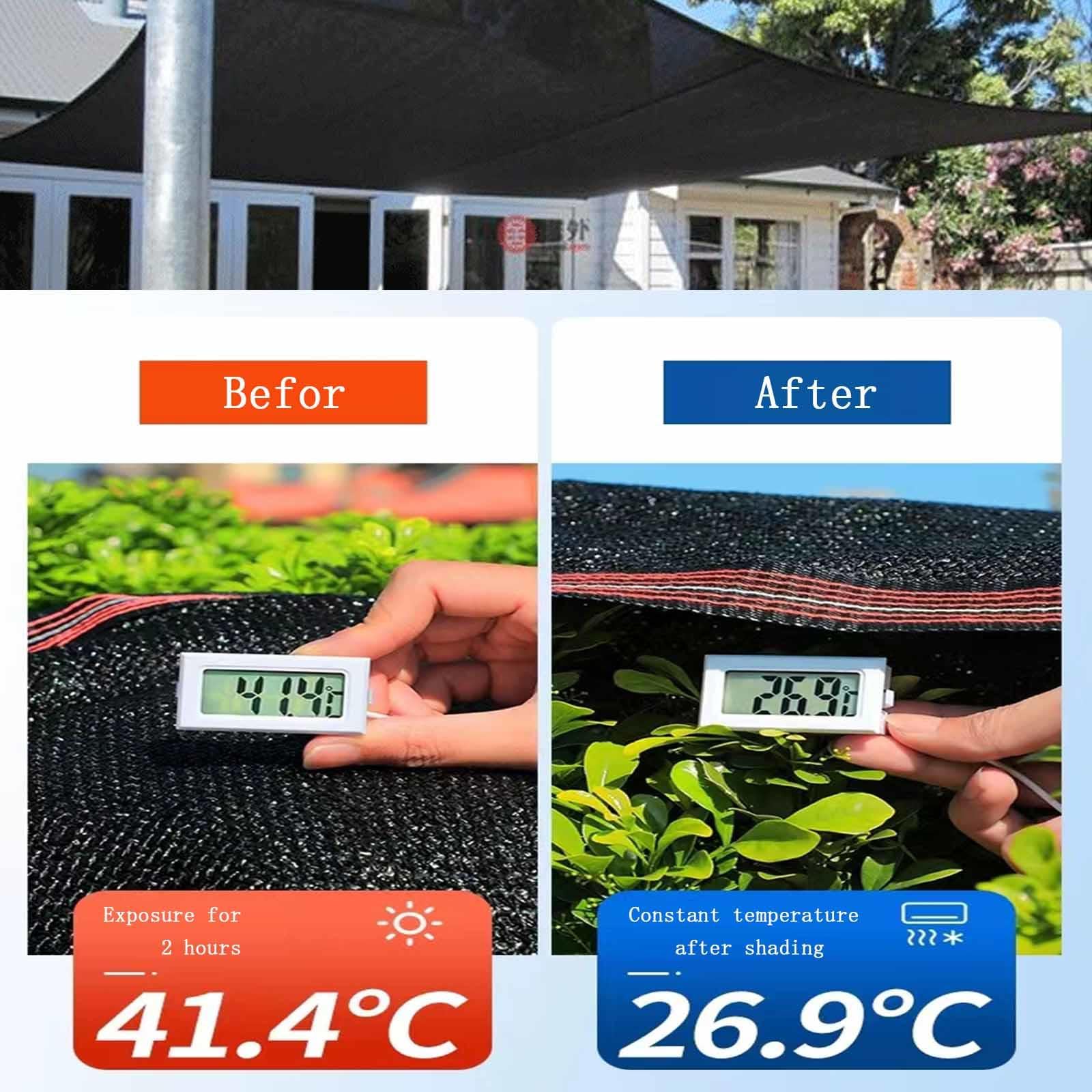Schwarz Schattierungsnetz 2,5 x 6 m – 70% UV-Beständig Wasserdurchlässig ideale per Gewächshäuser & Außensonnenschutz mit Ösen für einfache Befestigung