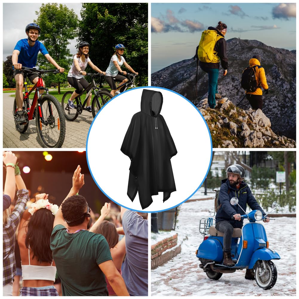 flintronic Chubasqueros Impermeable, Poncho de Lluvia Impermeable, Paquete Poncho de Lluvia Reutilizable con Capucha, Ligero y Impermeable Poncho, para Viajes y Exteriores, para Hombre Mujer