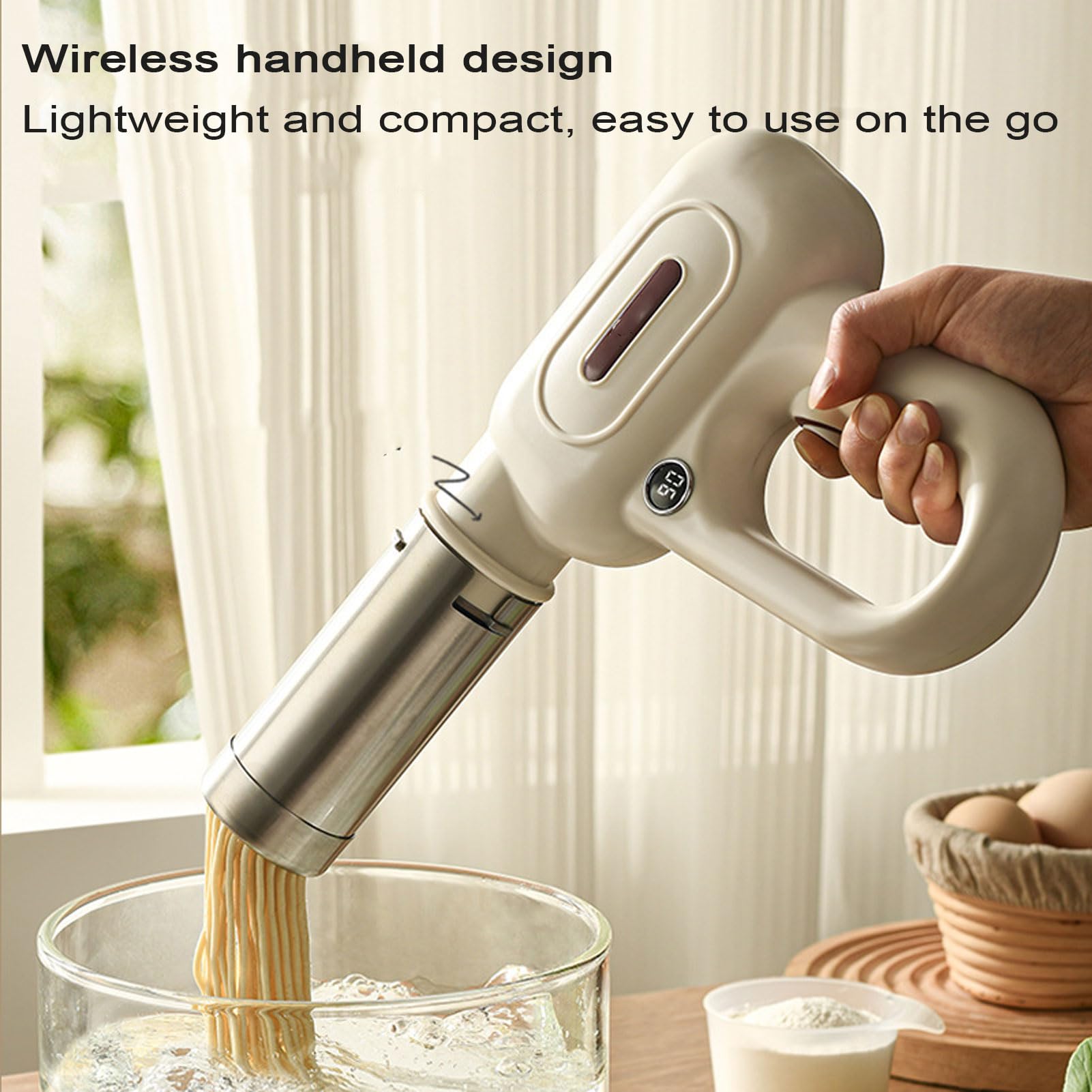 Machine à Presser Nouilles Automatique pour Maison, Machine à PâTes Spaghetti Maison sans Fil avec 8 Moules Mise Forme, Machine à PâTes éLectrique pour Restaurants Cuisines