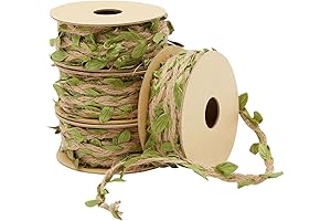 Burlap Leaf Ribbon - Jungle, Safari & Fairy Party, Enchanted Forest Decor, Vines for Crafts
