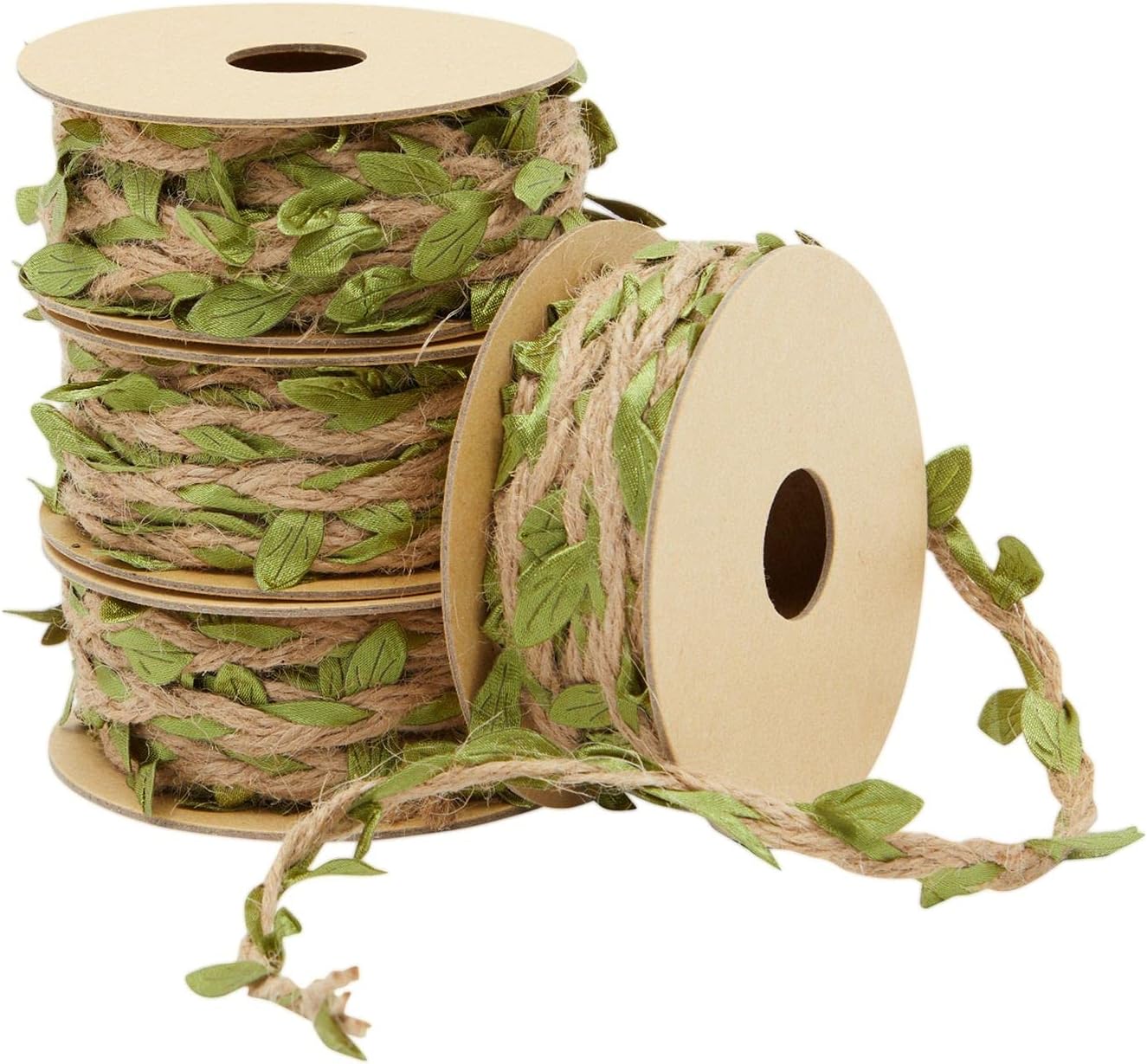4 Rolls Leaf Garland - Wall Hanging Artificial Burlap Vine Plant for Decorative Crafts, 5 Metres Each