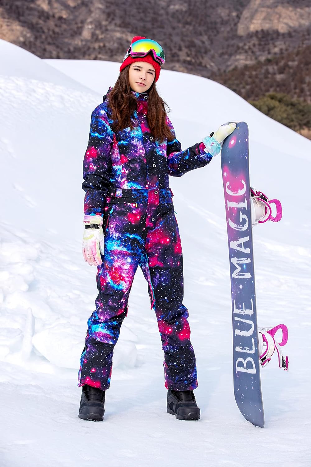 Bluemagic Womens Snowsuit One Pieces Ski Suits Jumpsuits Colorful Coveralls Snowboard Jackets