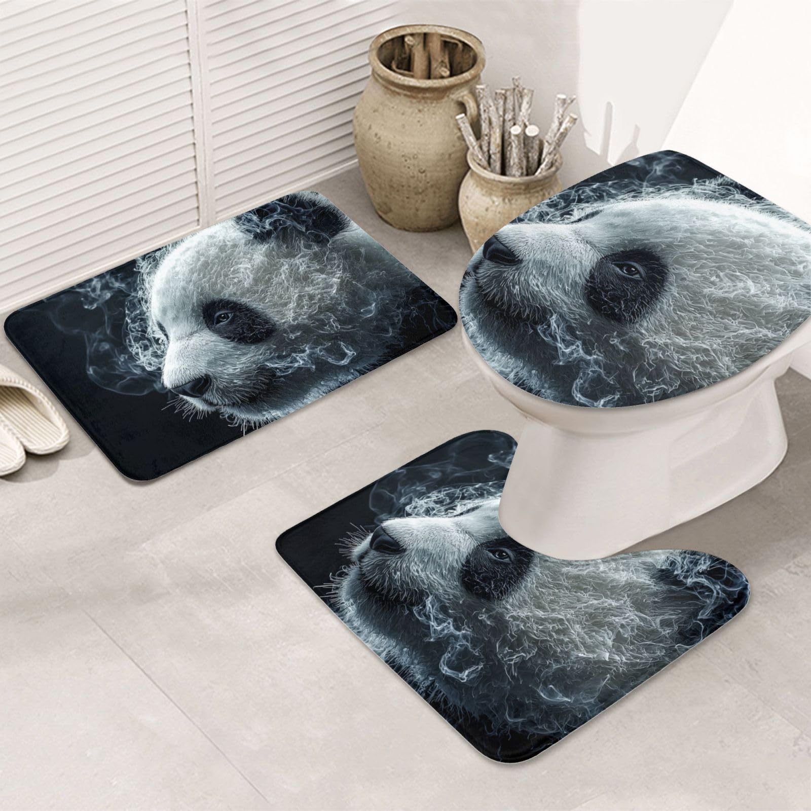 Alfombrilla de baño de microfibra suave pack de 3 piezas con base antideslizante lavable a máquina