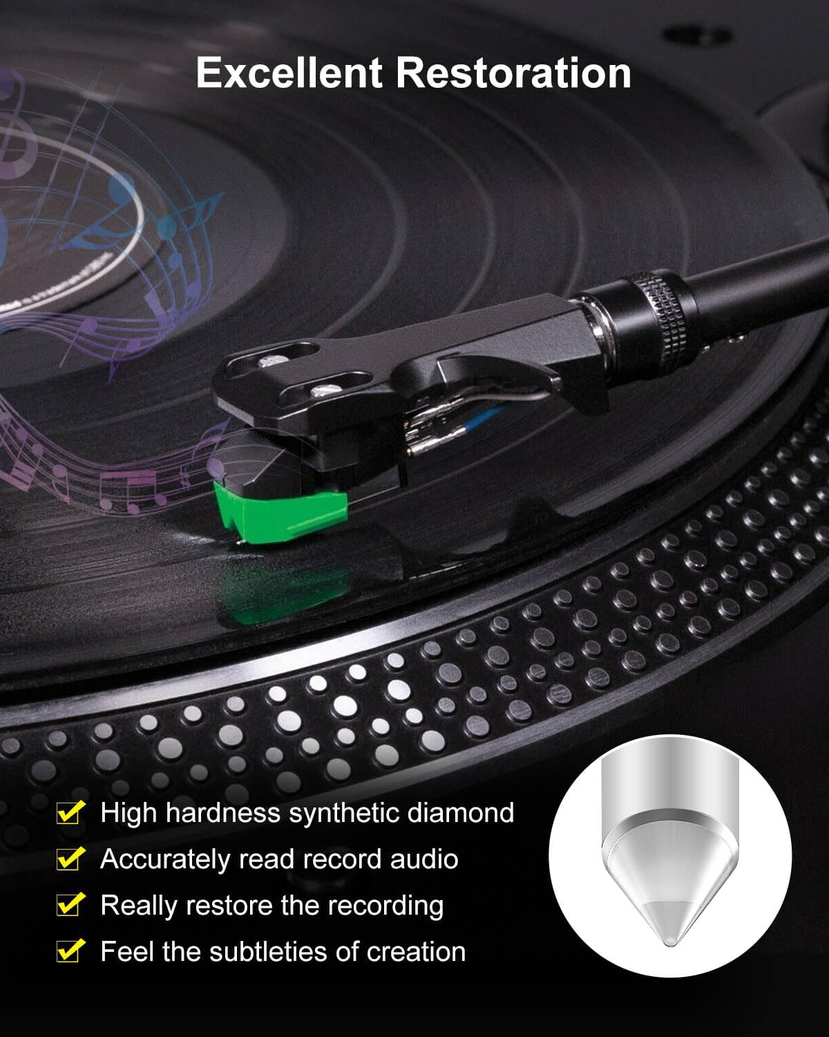 Aiguille Platine Vinyle AT-LP120X AT-VMN95E Stylet De Rechange Pour Tourne-disque Audio Cartouche VM95 Remplacement