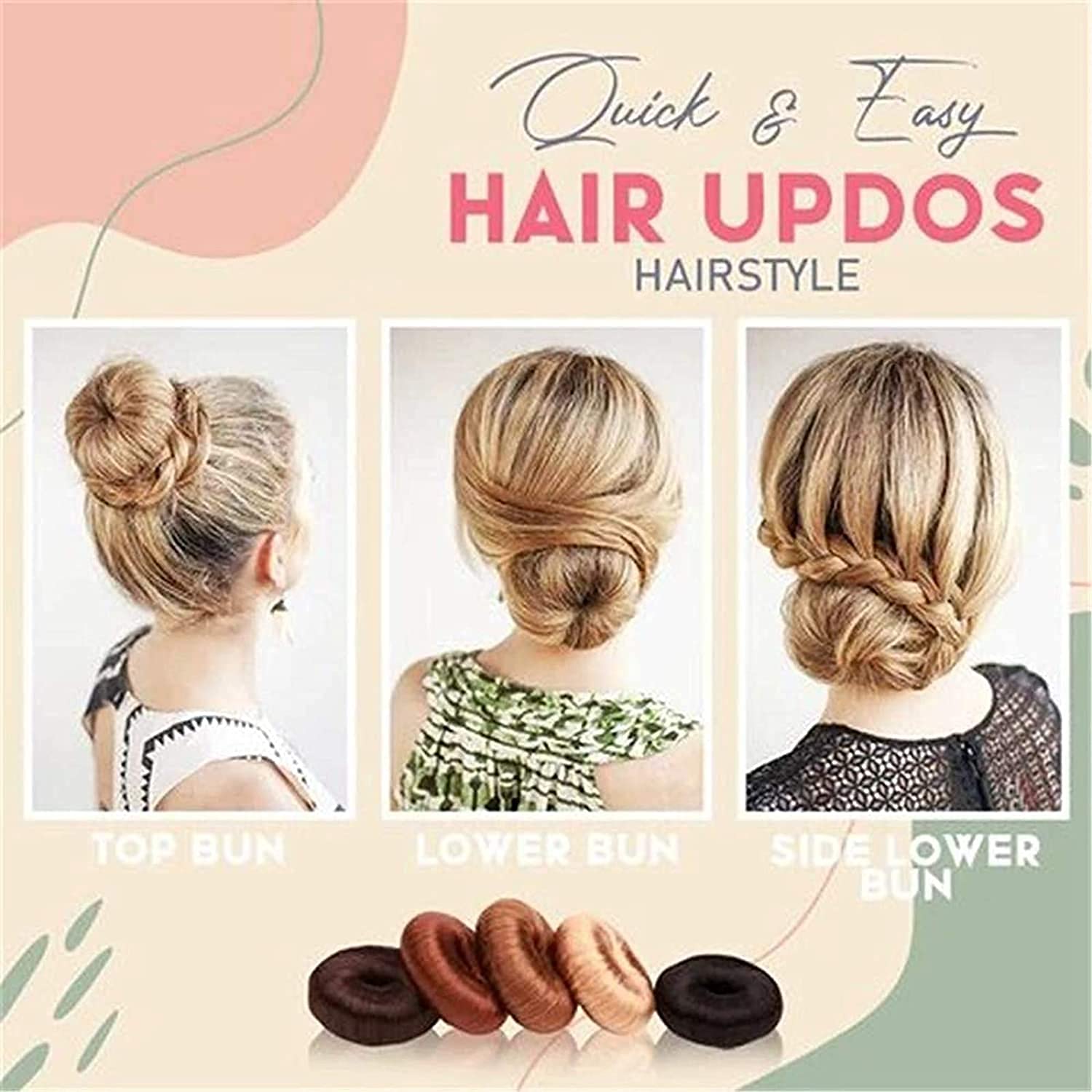Donut Hair Bun Maker Set 4 Pcs Hair Bun Shaper for Women Girls