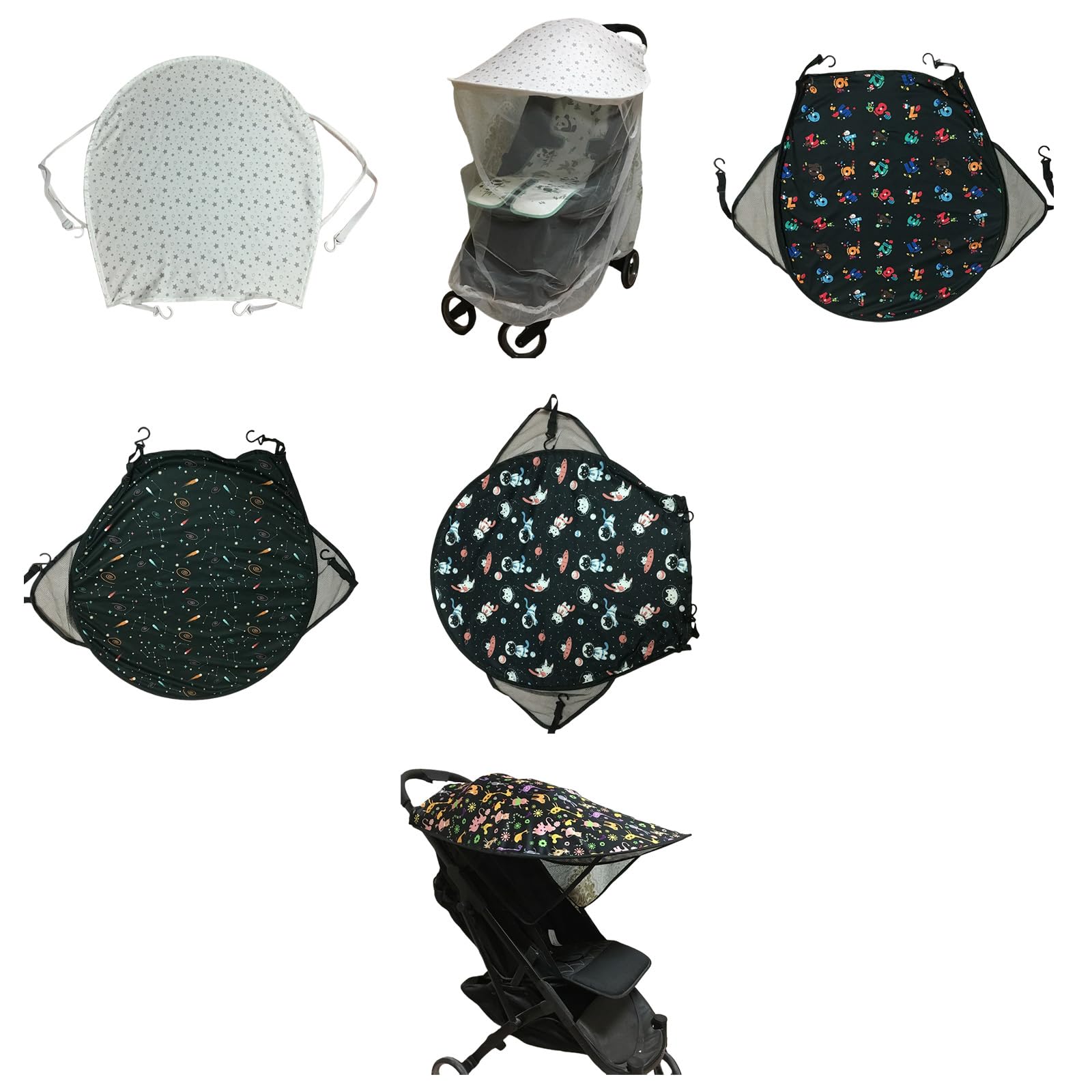 Passeggini Parasole Tettuccio parasole Protezione solare Bordi rinforzati Design installazione rapida per passeggino per bambini all ' aperto Tendalino parasole