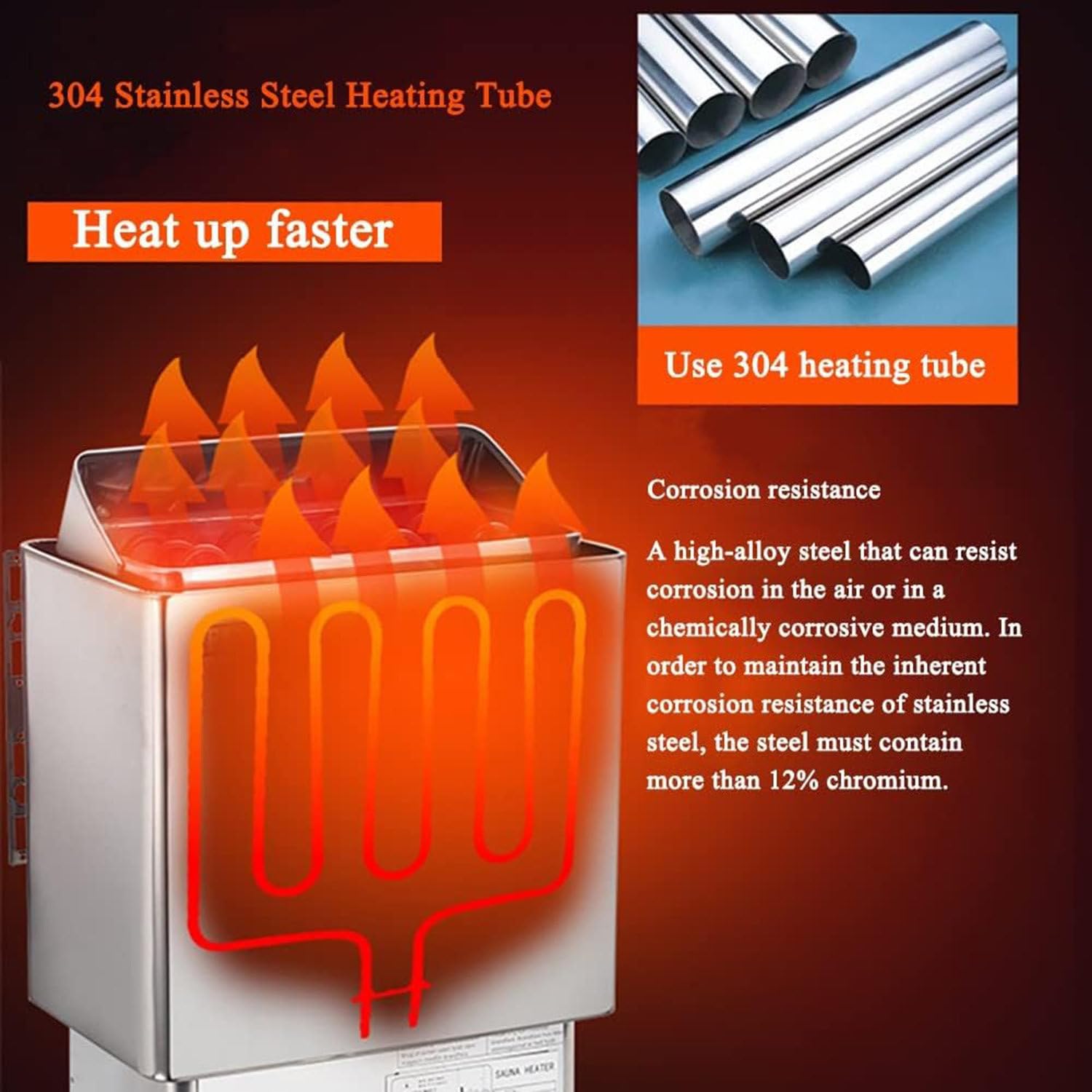 Calentadores de Sauna eléctricos Estufa de Sauna para baño de Vapor seco, Calentador de Sauna para el hogar, Estufa de Sauna eléctrica de Acero Inoxidable, con Controlador Interno 6.0KW/220V