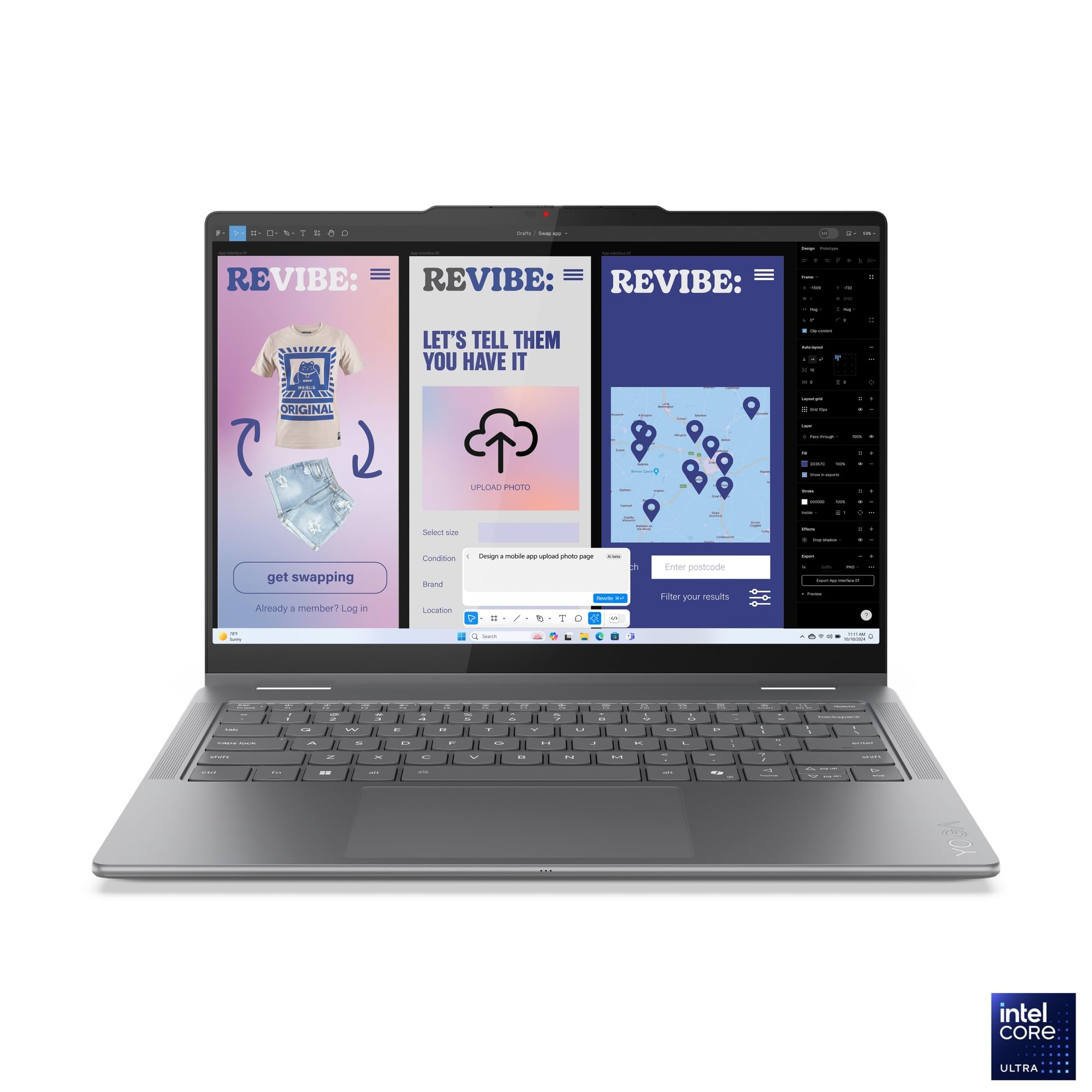 Lenovo Yoga 7 2-en-1 14ILL10 Ordinateur Portable 14" WUXGA OLED Tactile Intel Ultra 5 226V RAM 16Go SSD 512Go Intel Arc Windows 11 Clavier AZERTY Gris