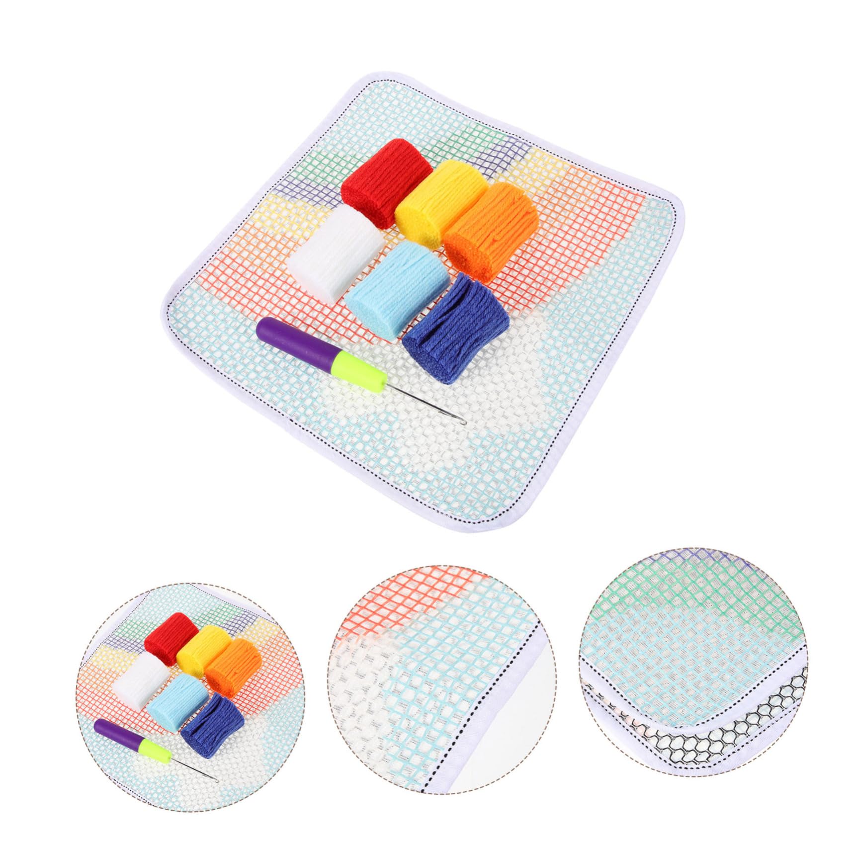 Tofficu 4 Juegos bordado de cojines embroidery kit decoração casa kits de animales de ganchillo hilo y aguja para bordar alfombra con gancho kit para hacer alfombras para principiantes