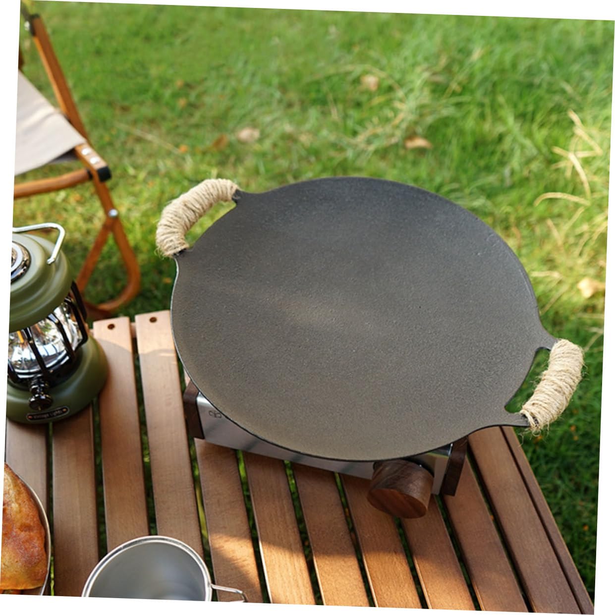 Padella in Ferro per Barbecue All'aperto senza Sbavature, Versatile e Resistente, per Grigliate e Occasioni Speciali, per Carne e Verdure