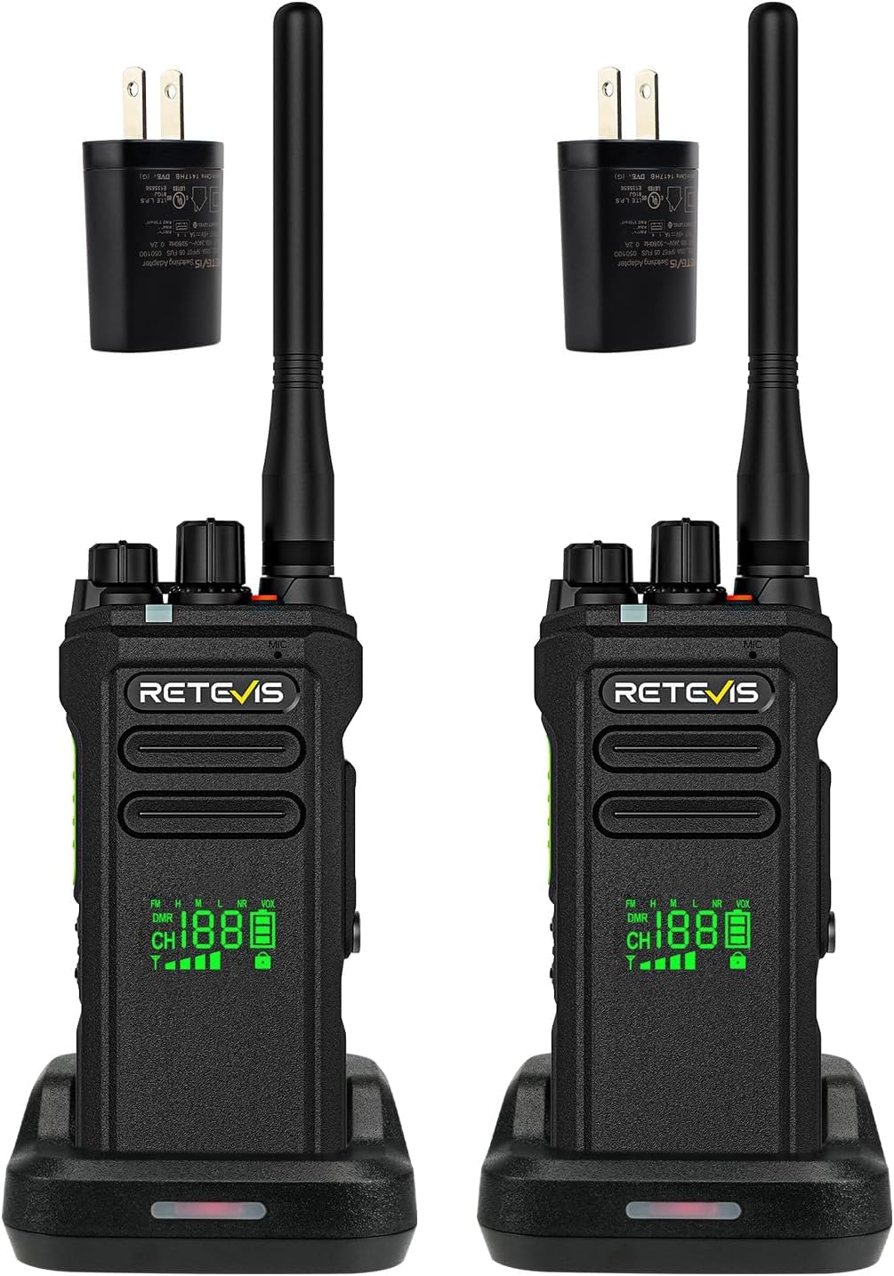 Photo 1 of Retevis NR30D DMR Two Way Radios Long Range,Noise Canceling,IP67 Waterproof 2 Way Radios,TDMA,2800mAh,Compatible with Motorola,Professional Digital Walkie Talkies for Industrial Manufacturing(2 Pack)