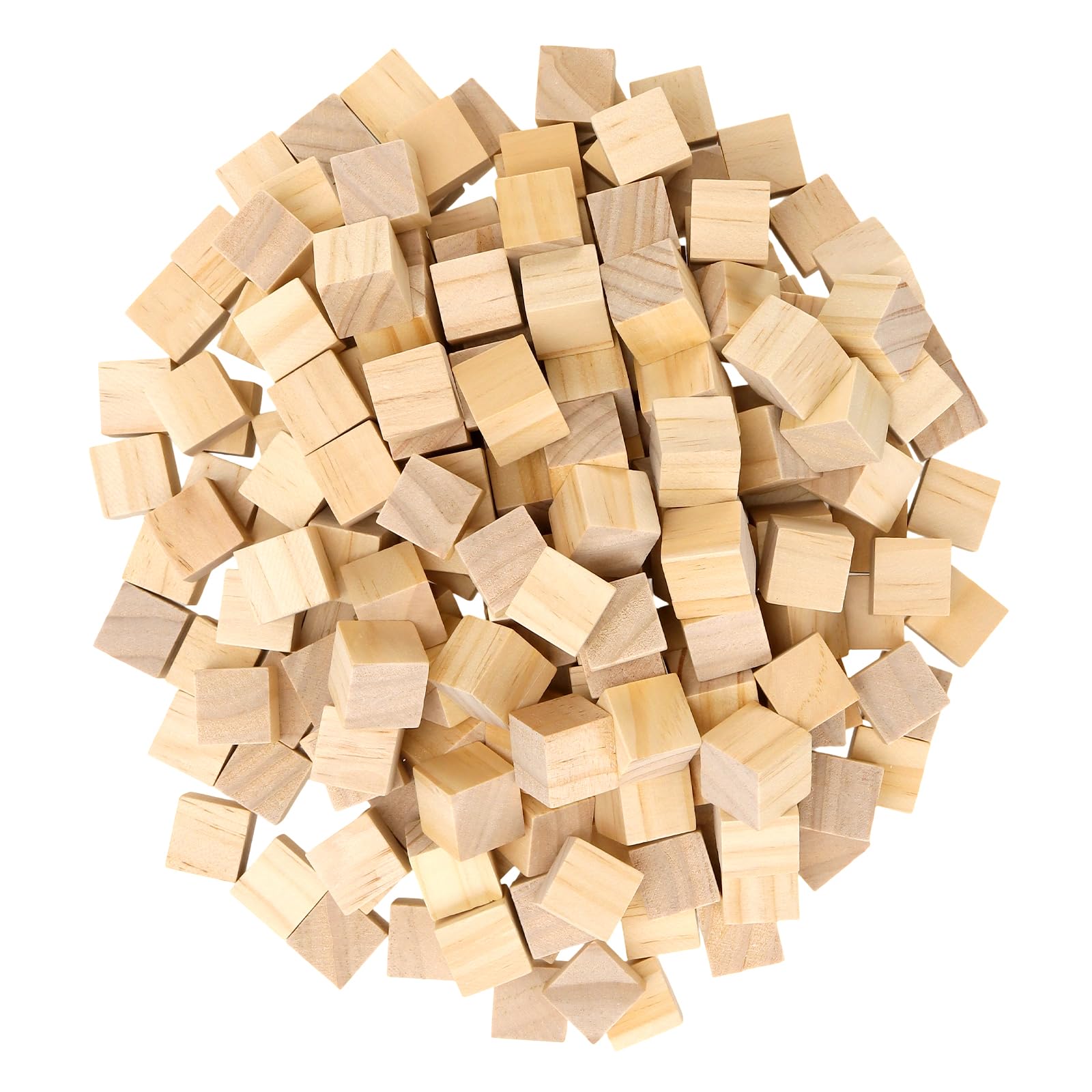 HONYUET 2 x 2 x 2 cm Mini Wooden Cubes, 200 Pieces, Small Unfinished Square Pine Wood Blocks for DIY Crafts