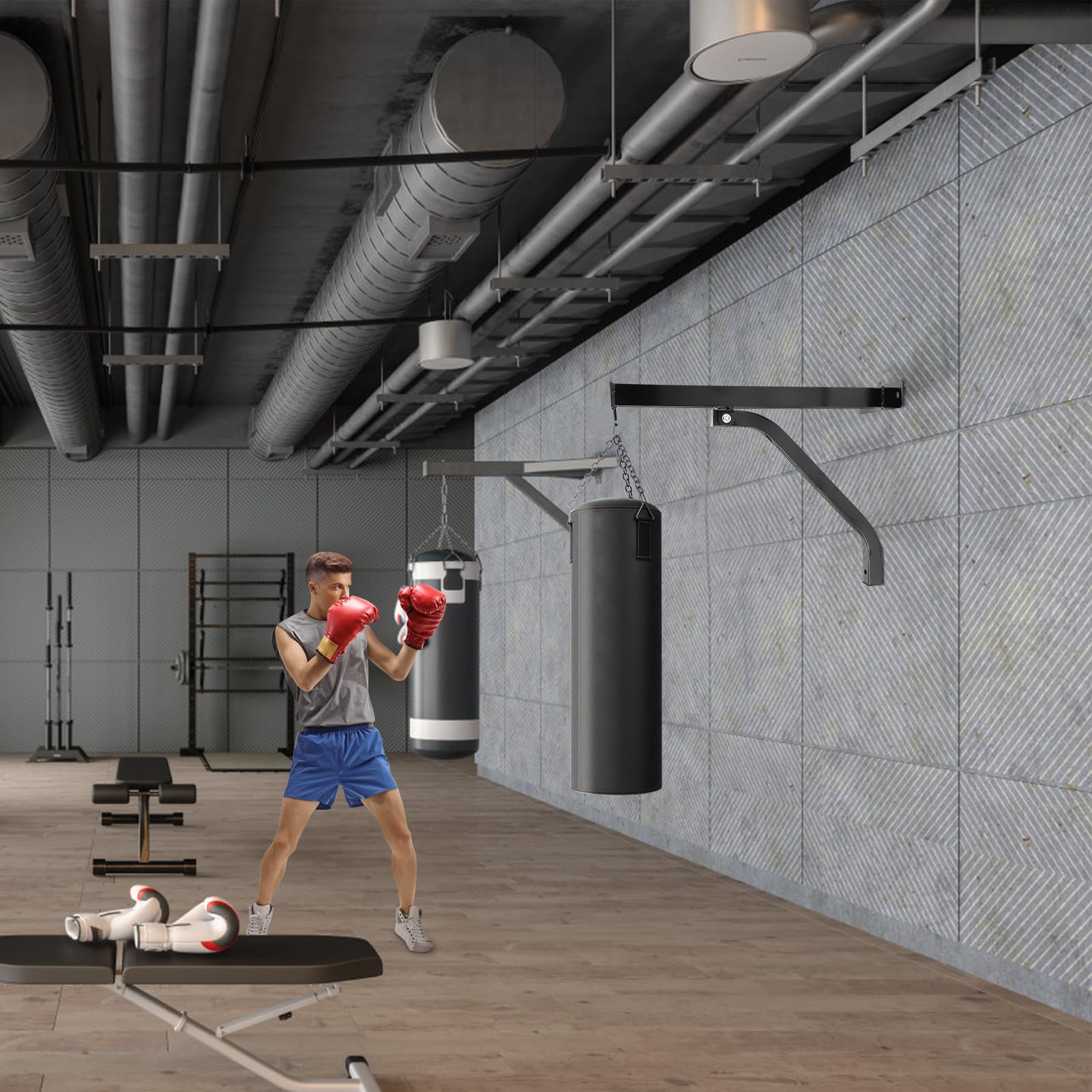 Soporte Pared para Saco de Boxeo 100 kg Alta Resistencia