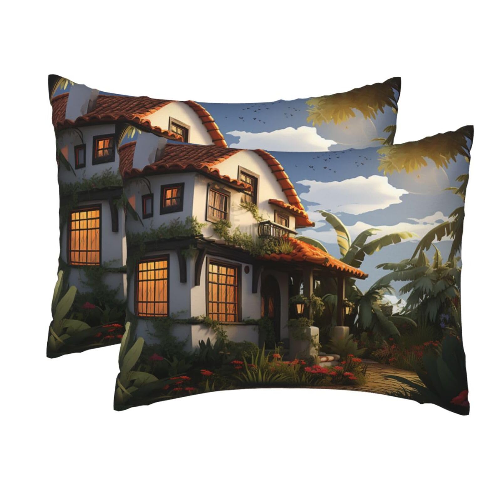 2 Pack Standard Size Pillow Cases for Hair and Skin Soft Breathable Pillow Case Covers with Hidden Zipper Farmhouse Pillowcase 20x26 Inches Pillow Cover for Sleeping Gift
