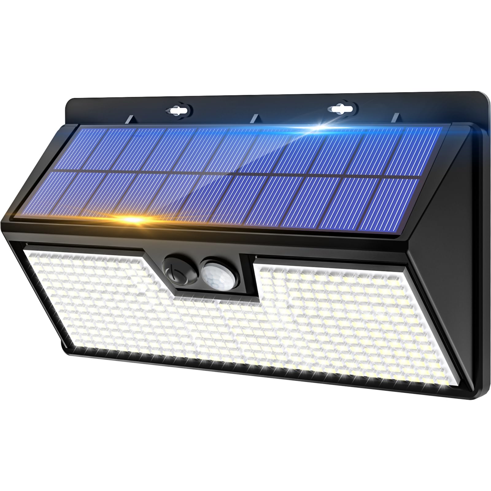 vighep Solarlampen für Außen mit Bewegungsmelder, 318 LED Superhelle Solarleuchten, Aussenleuchte mit 3 Modi, IP65 Wasserdichte Aussenlampe für Garten, Garage, Haustür, Treppe, Kaltweiß, 1 Stück