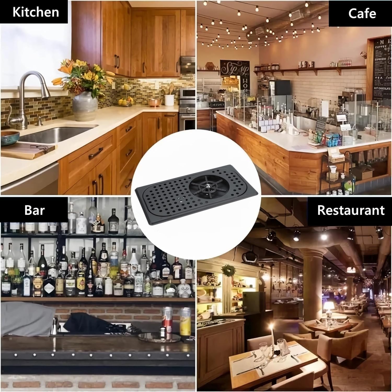 Lavador automático de tazas de acero inoxidable enjuague para vidrio Taza de café Bar en el hogar Cafetería Accesorios para enjuague de tazas Limpiador de tazas