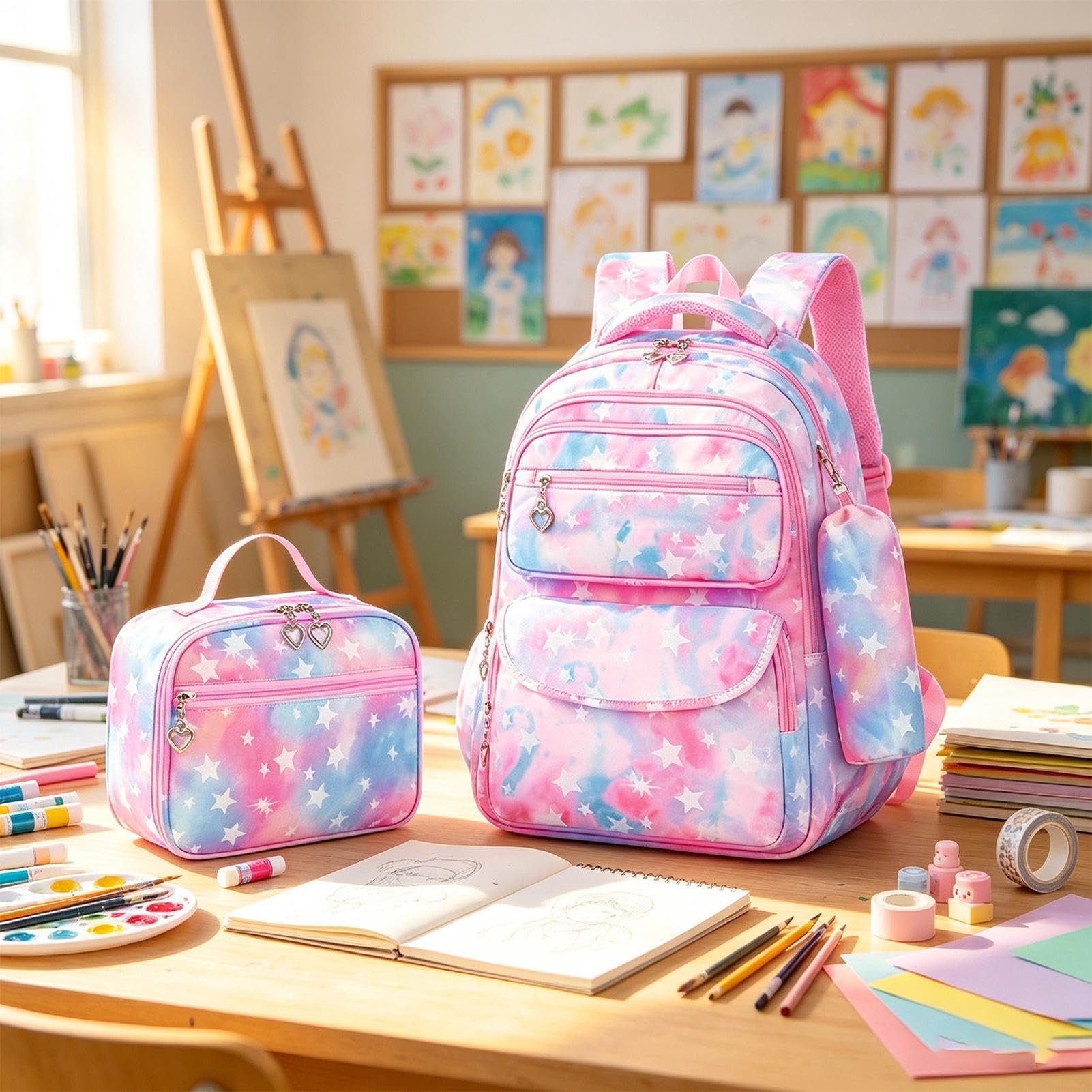 Zaino per la Scuola da Bambine Zaino Tote Grande Impermeabile Ed Ergonomico | Zaino bambini come Portapranzo, Valigia, Tote, adatto a Medie, Elementari e Asilo