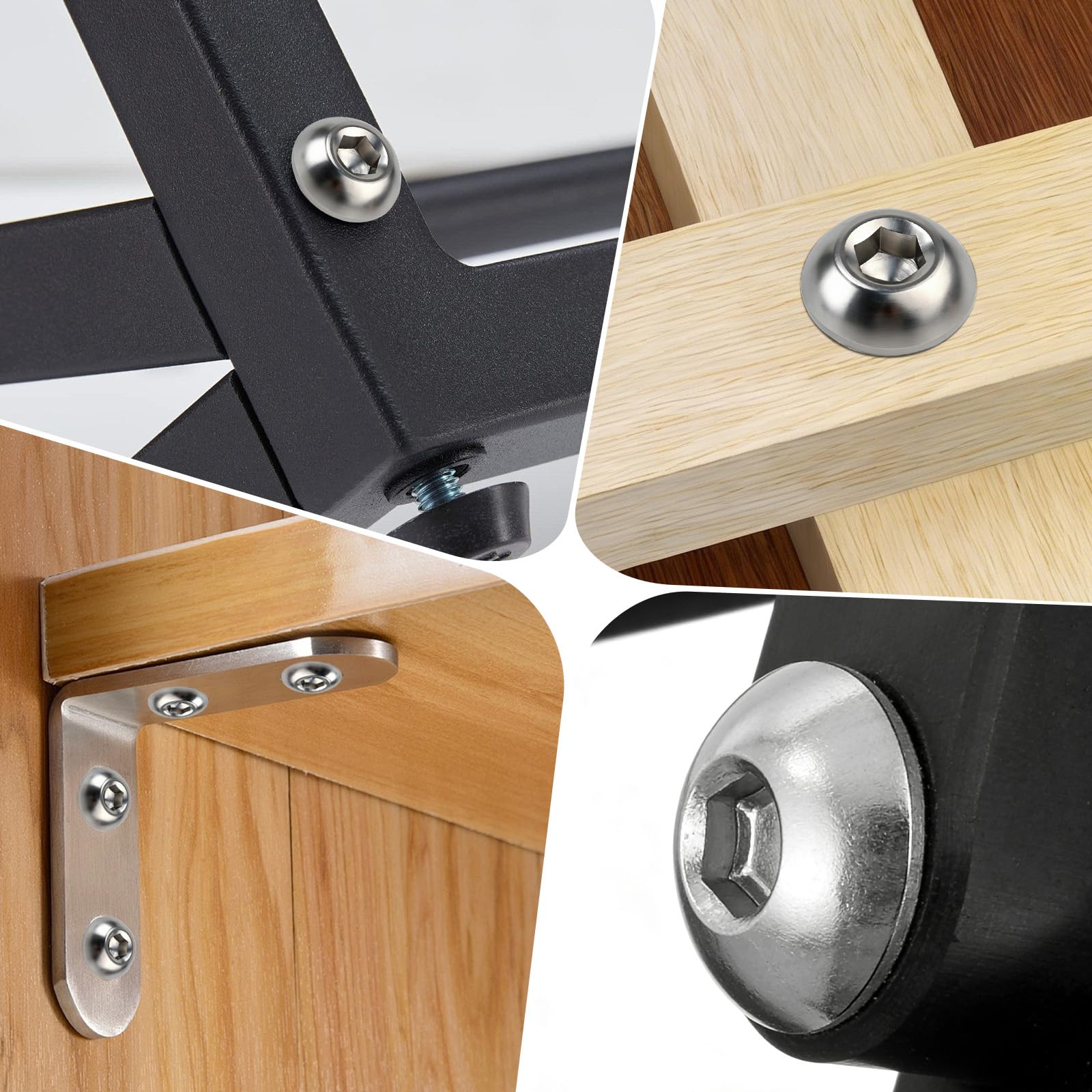 130 Pezzi Vis Btr M4 x 10 mm Viti a Testa Bombata Boulon Inox Tete Bombee per l'installazione di mobili