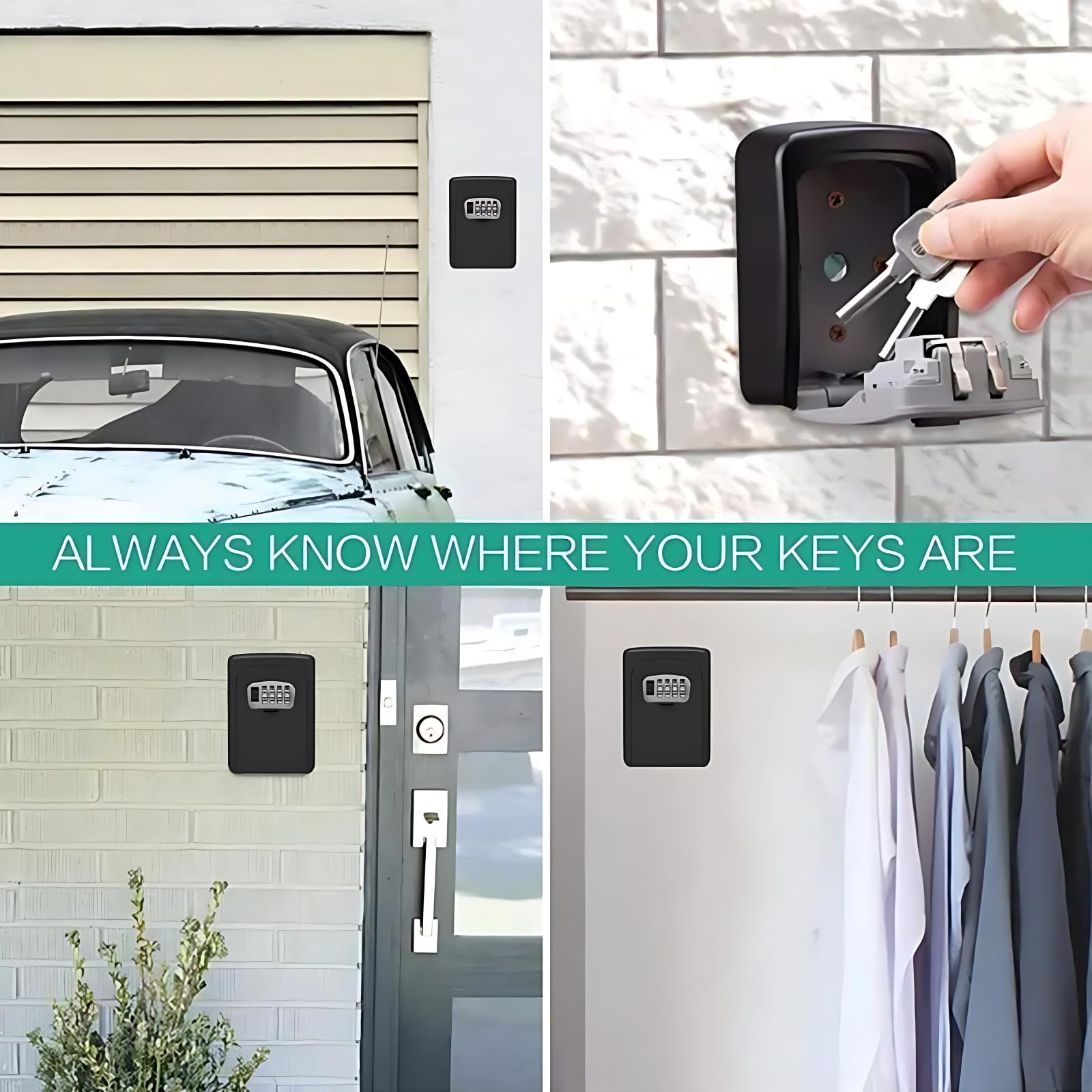 Combinazione di scatole portaoggetti con serratura a muro Smart