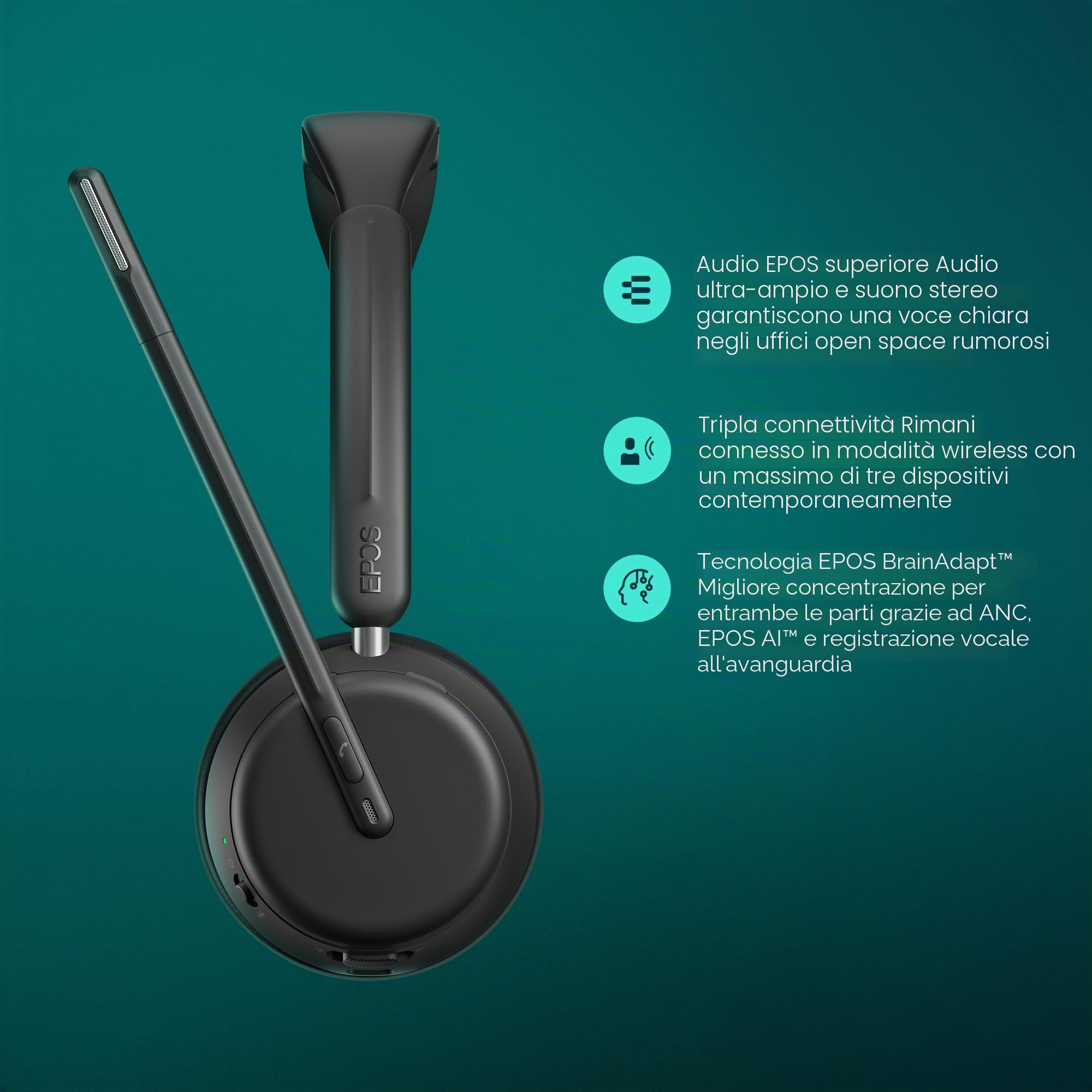 EPOS IMPACT 1060T Stereo Bluetooth Headset Teams zertifiziert