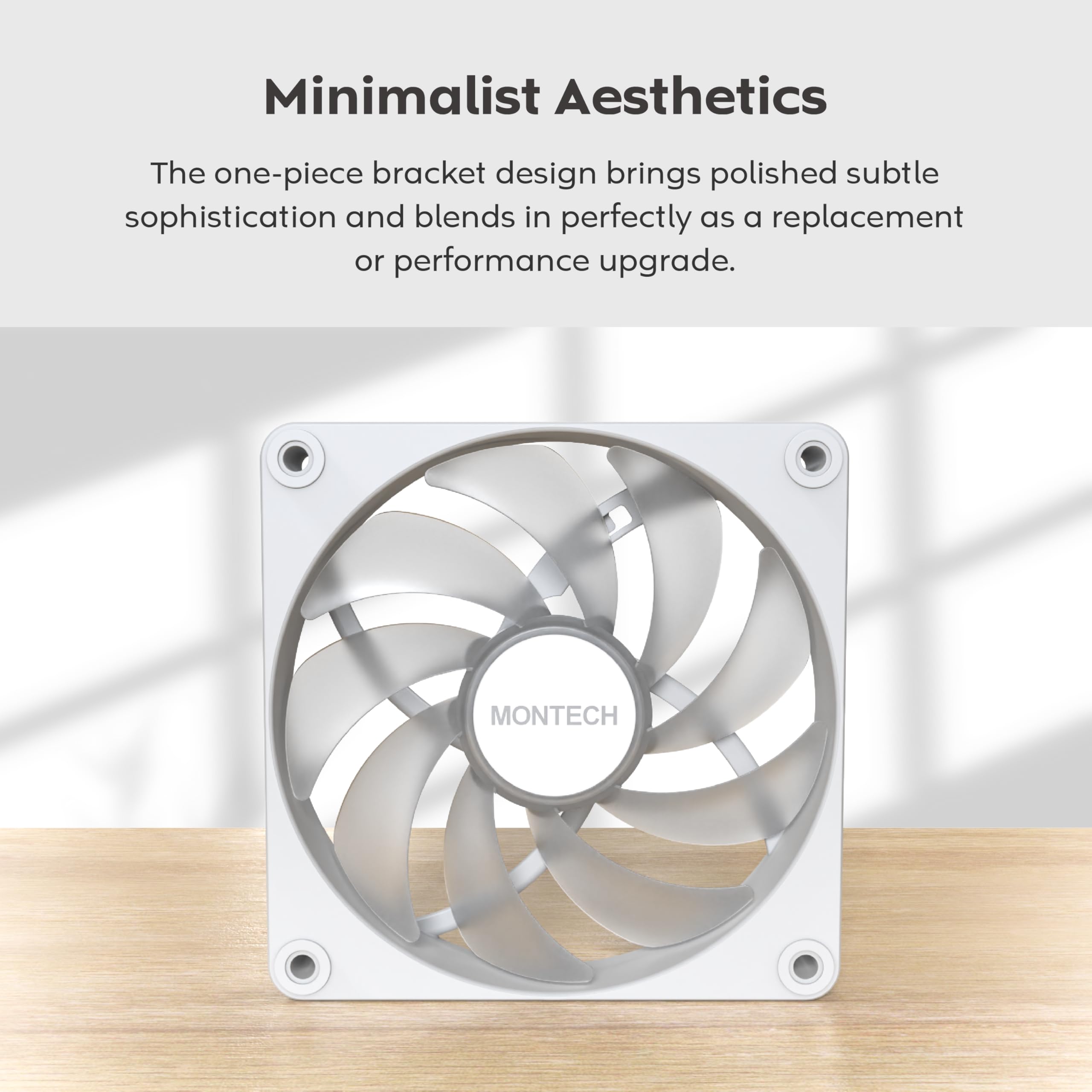 MONTECH GF120 V2 ARGB Ventilador de caja de 120 mm, diseño elegante y minimalista, alto flujo de aire, rodamiento hidráulico, rendimiento silencioso, iluminación ARGB vibrante, paquete 3 en 1 con hub