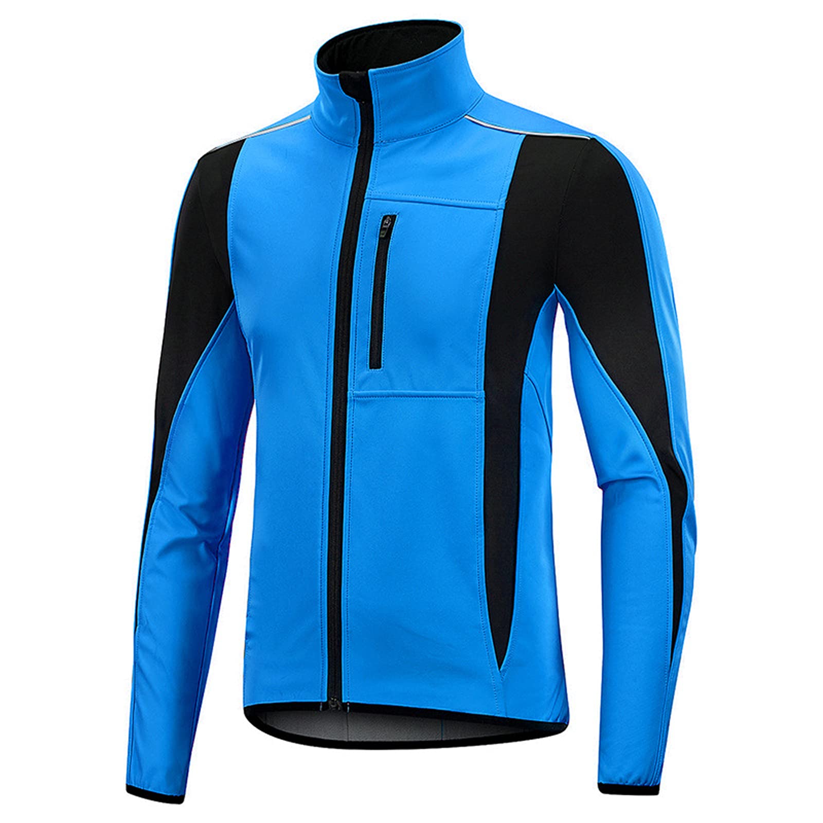 DZQUY Giacca da Equitazione Giacca da Moto Impermeabile Antivento Fleece Fleece Long Jersey Giacca da Ciclismo Adatto per Viaggiare in Bicicletta in Esecuzione,Blu,L
