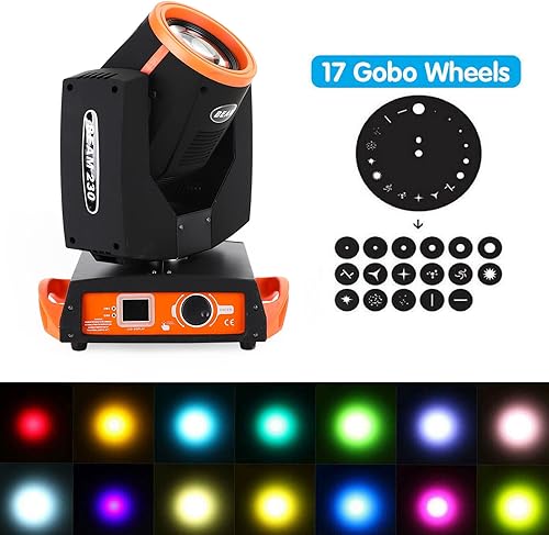 Vista 4 de MAD HORNETS Luz de cabeza móvil LED RGBW Luces de haz Luces de escenario Luces LED Spot Luces de cabeza móvil 230W 7R Beam Luces de cabeza móvil 8
