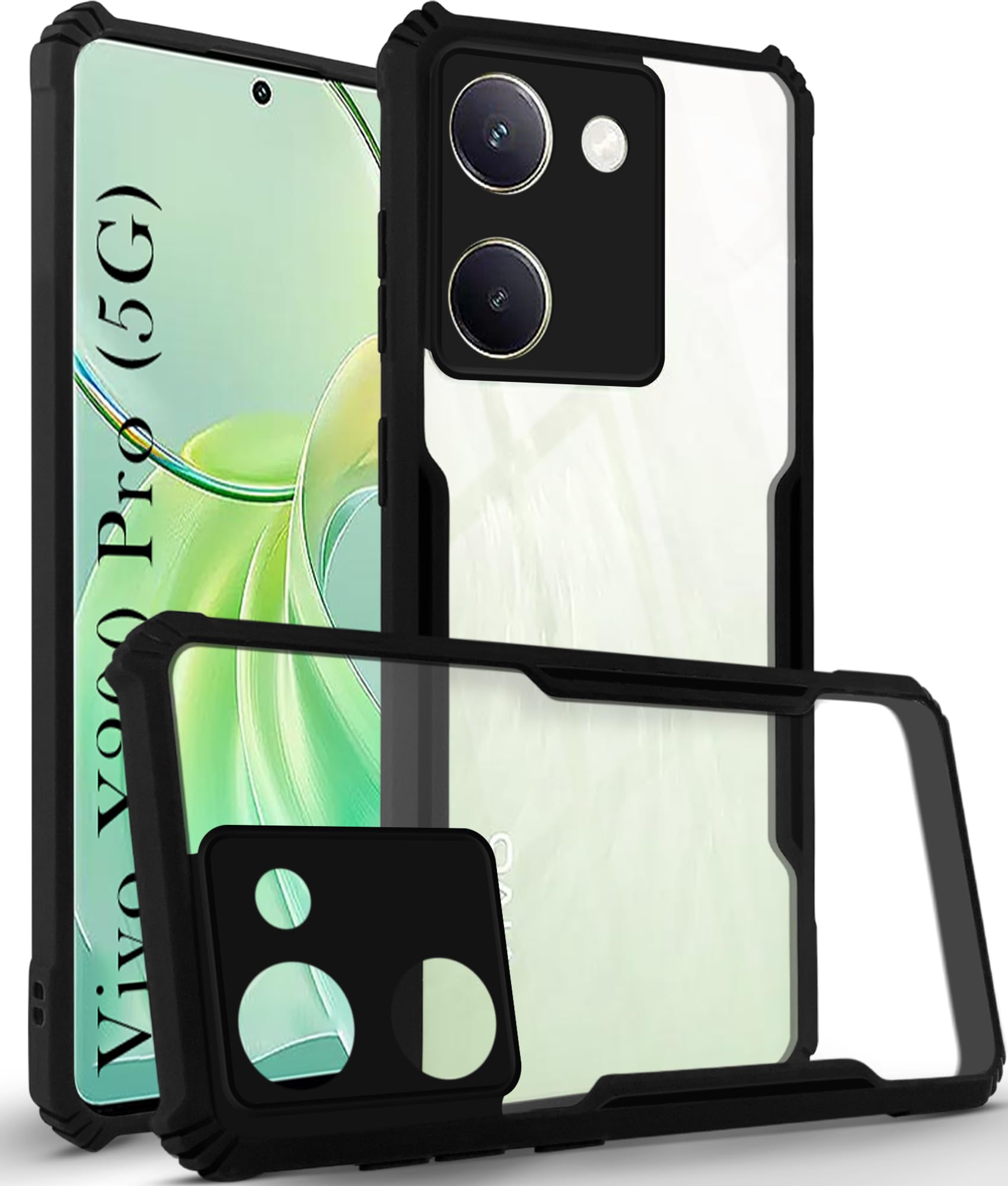 Jkobi Back Cover Case for Vivo Y200 Pro 5G (Shockproof with Polycarbonate Clear Panel | Professional Black) (B0D5DB7F2G) Amazon Price History, Amazon Price Tracker