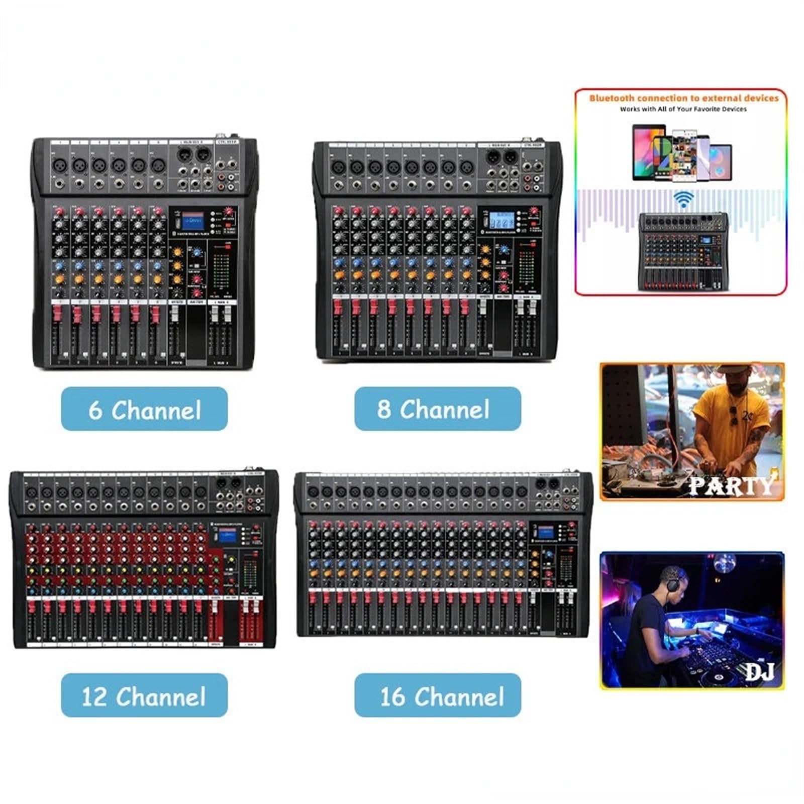 DJ-Controller Universal 8 Kanal Professionelle Audio Mixer Computer Bühne Aufnahme USB Soundkarte DJ Modell CT-60 CT-80 CT-120 CT-160(CT-80)