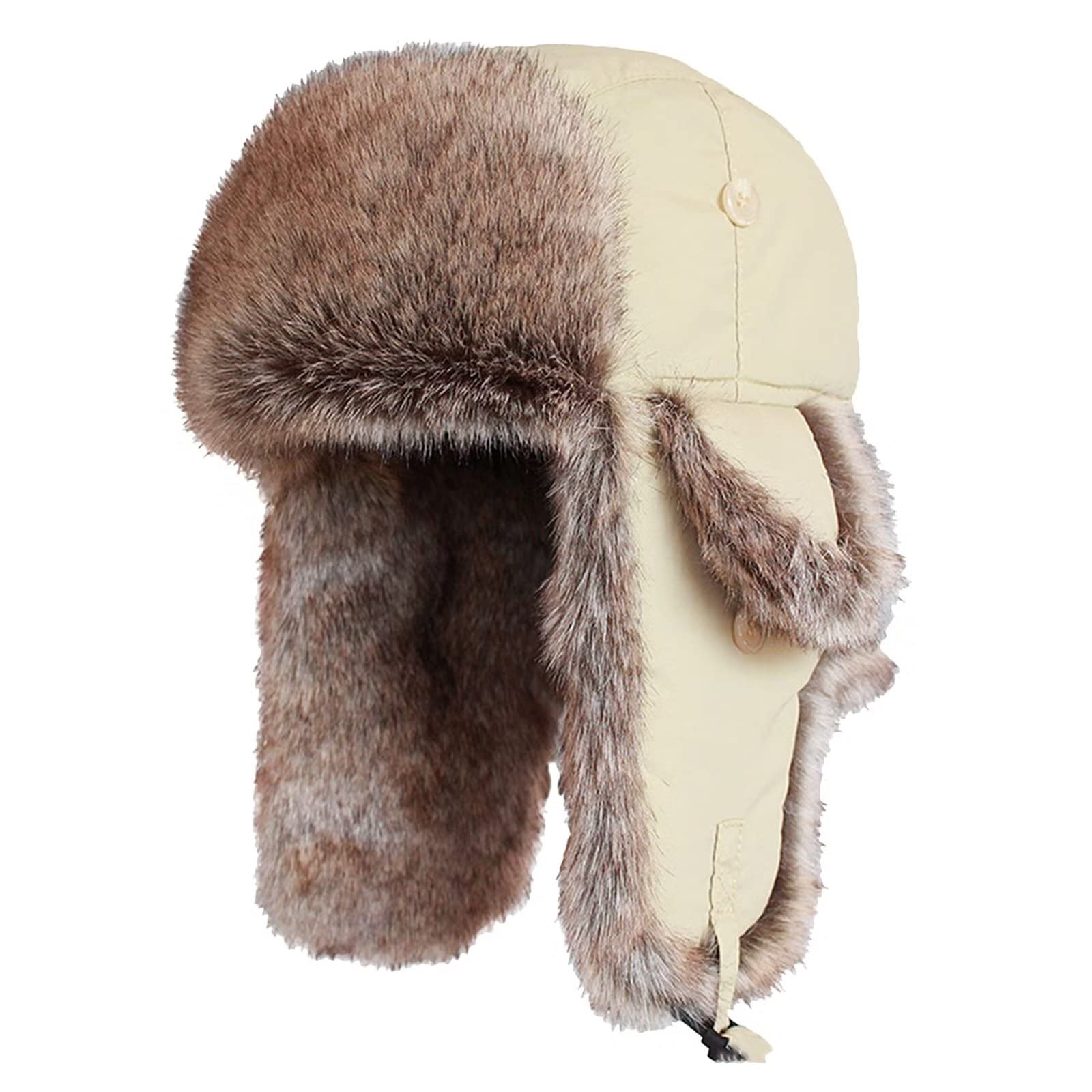 DongBao Winter Trapper Hat for Men Women Faux Fur Earflaps Warm Cold Weather Hats for Outdoor Ski Hunting Unisex Aviator Hat