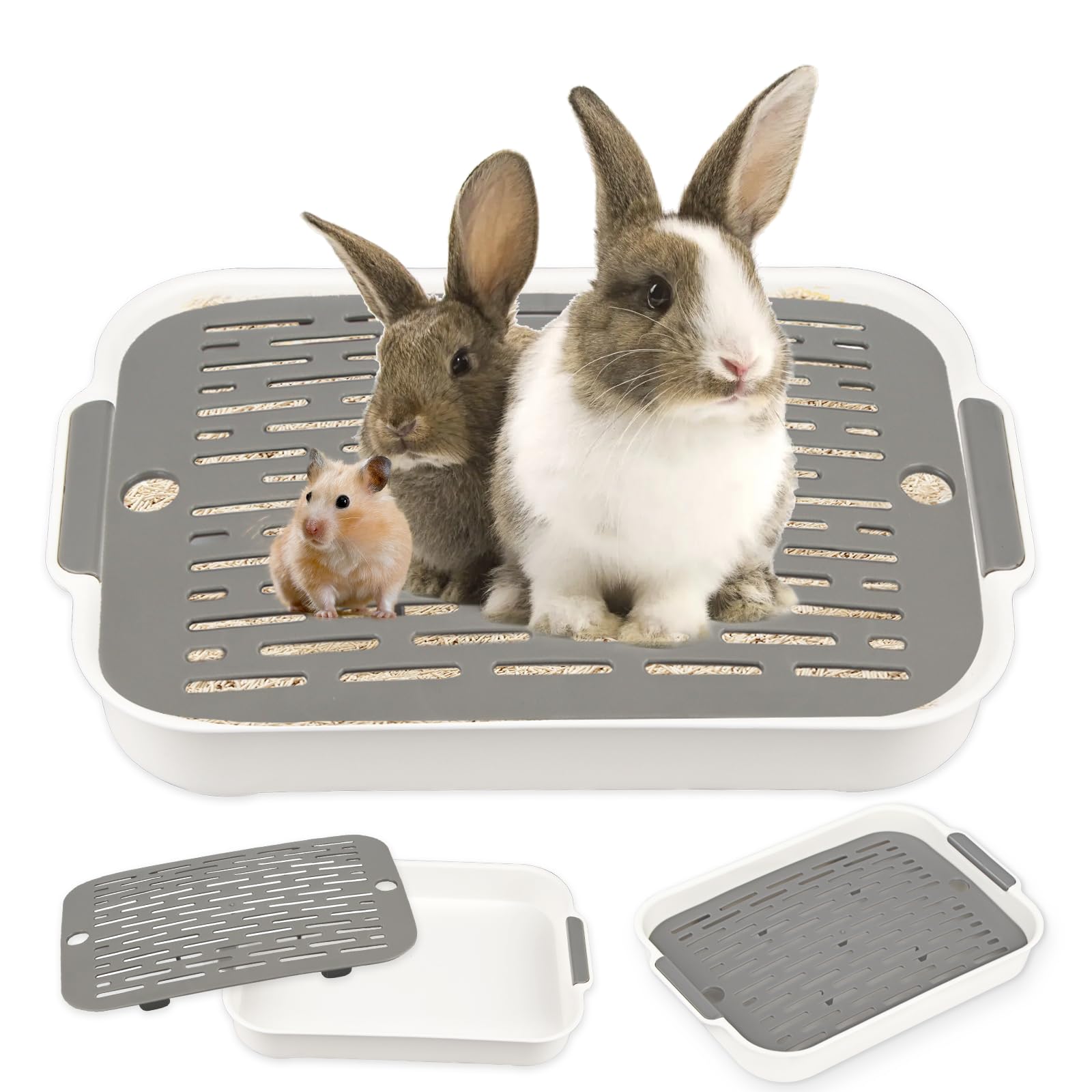 Bandeja de Basura de Conejo, Inodoro de Animales Pequeños, Conejo Pee Orinal, Conejos Caja de para Baño, Fácil de Limpiar, para Conejito, Animales pequeños