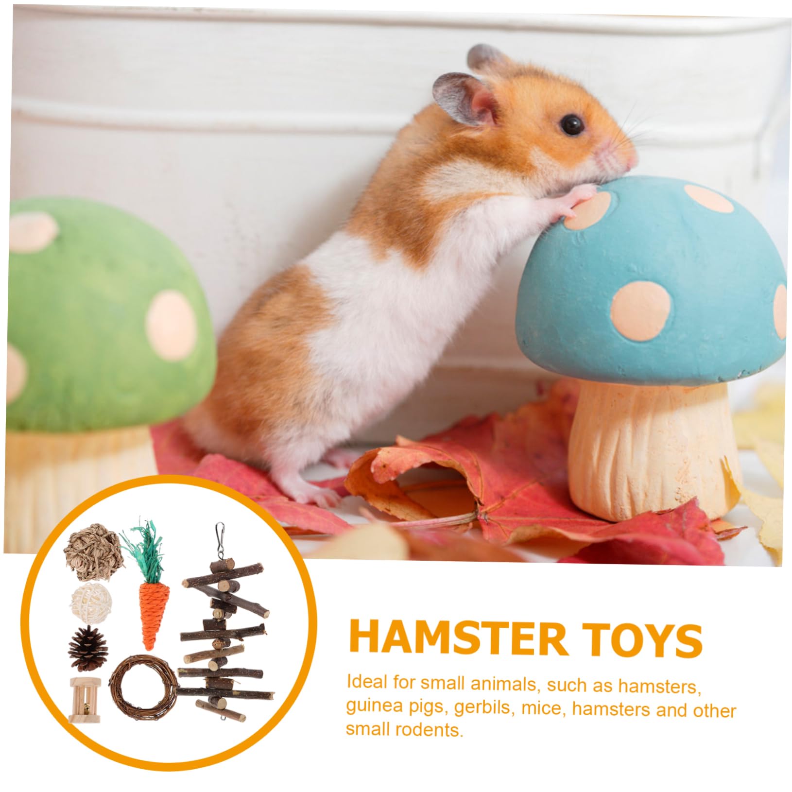 Supvox 3stücke Hamster Spielzeug Set Molar Rattan-bälle -Sticks Karotten-kauartikel Für Kleintiere Für Hamster Ratten Und Mäuse Sicheres Natürliches Material Teilig