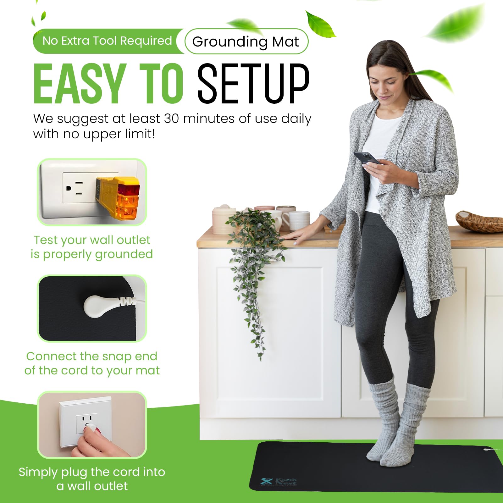 Amazon.co.jp: EarthNest グラウンディングマット 15フィート グラウン 