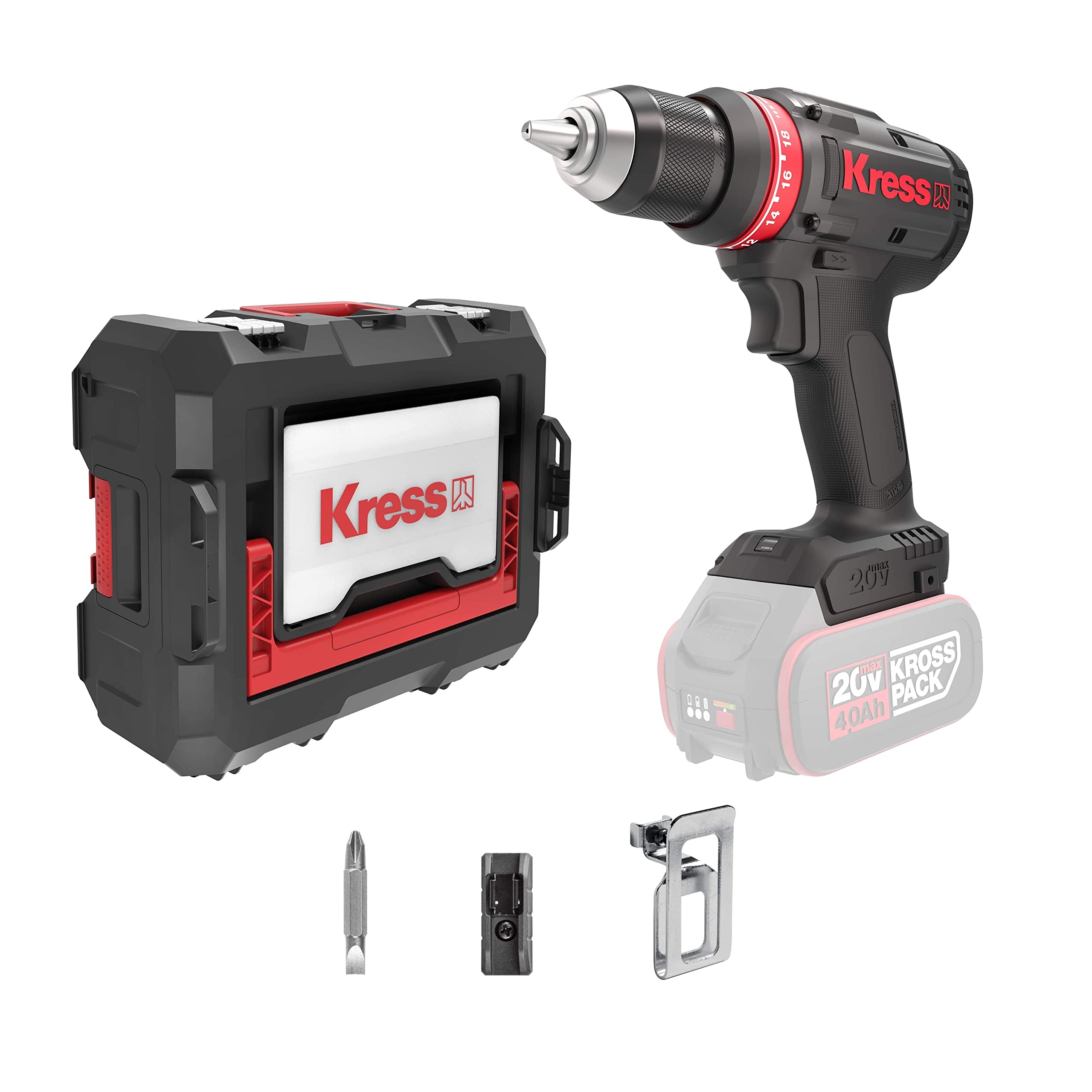 Kress KUA72.91 20Volt Kömürsüz Profesyonel Şarjlı Matkap (Akü Dahil Değildir)