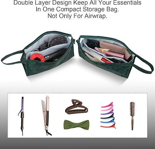 Miniatura 4 de Funda de viaje de cuero para Dyson Airwrap Stylersecador de pelo supersónico y accesorios, funda de transporte Shark Flexstyle, bolsa de viaje para