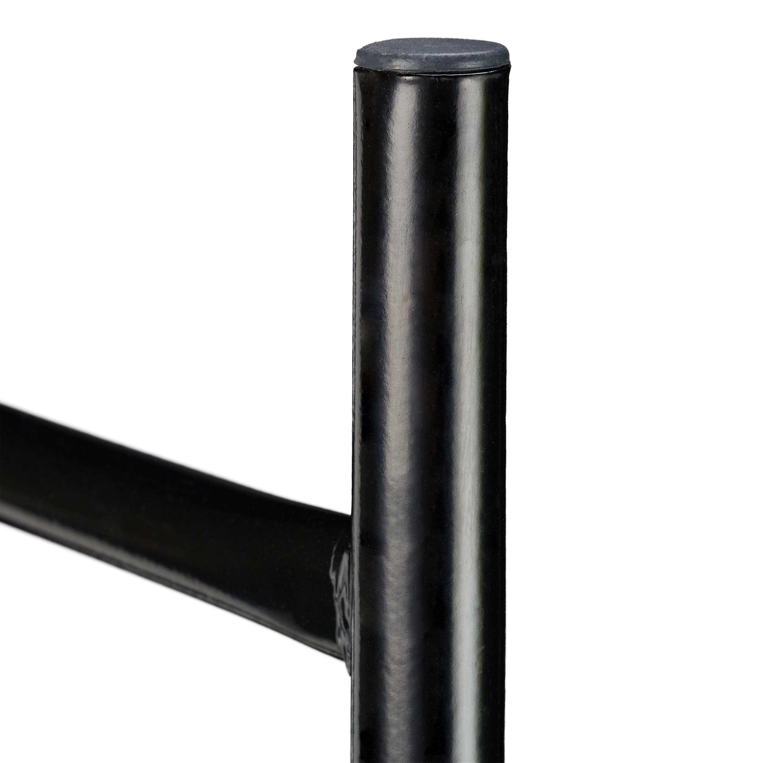 Relaxdays Scaffale Portalegna in Metallo, Contenitore per Ceppi di Legna per Interni ed Esterni, HLP 90x60x20 cm, Nero