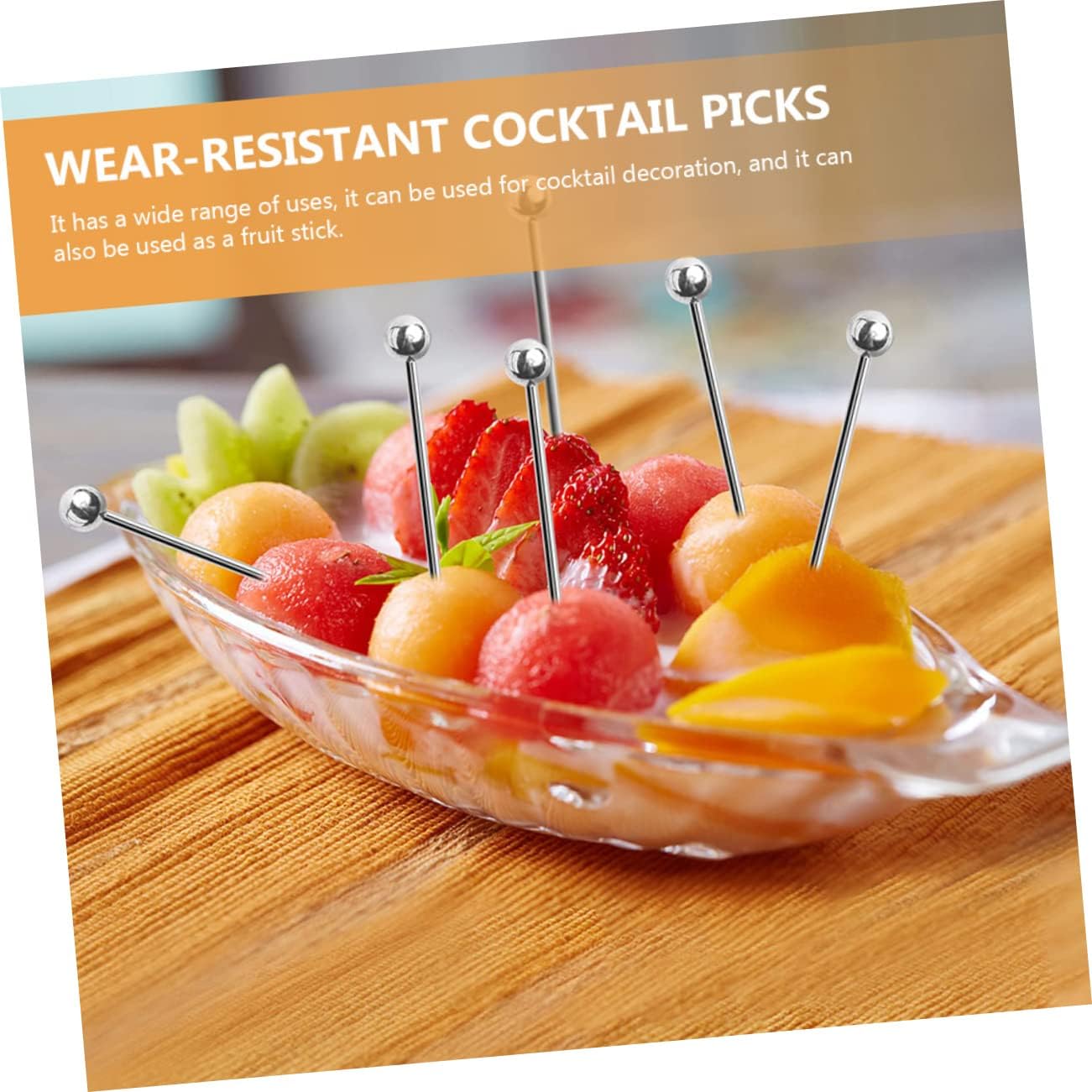 SOLUSTRE 40pcs Serving Toothpicks for Party Stainless Steel Fruit Picks Multi-function Martini Picks
