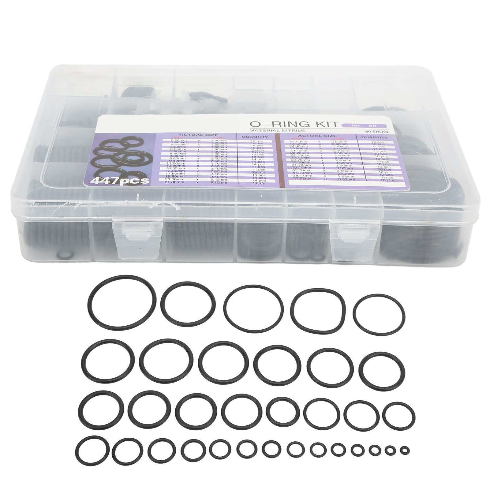 O-Ring-Dichtungssatz 447-teilig HNBR-Gummi für SH-Bagger