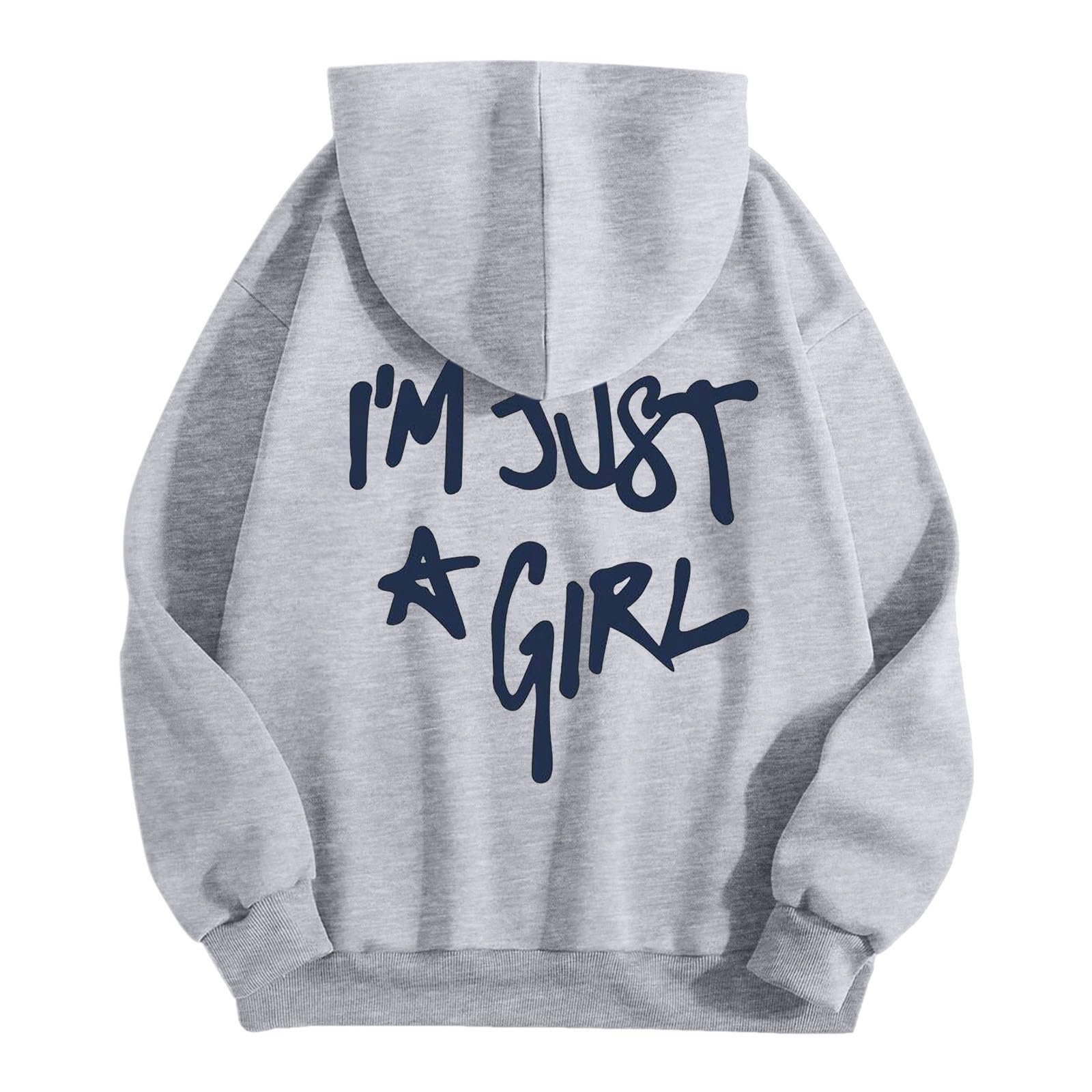 I'm Just A Girl Felpe con cappuccio da donna carine casual vestibilità ampia con cappuccio vestiti moda anime lettera grafica abiti alla moda da donna con cappuccio vestibilità ampia divertente