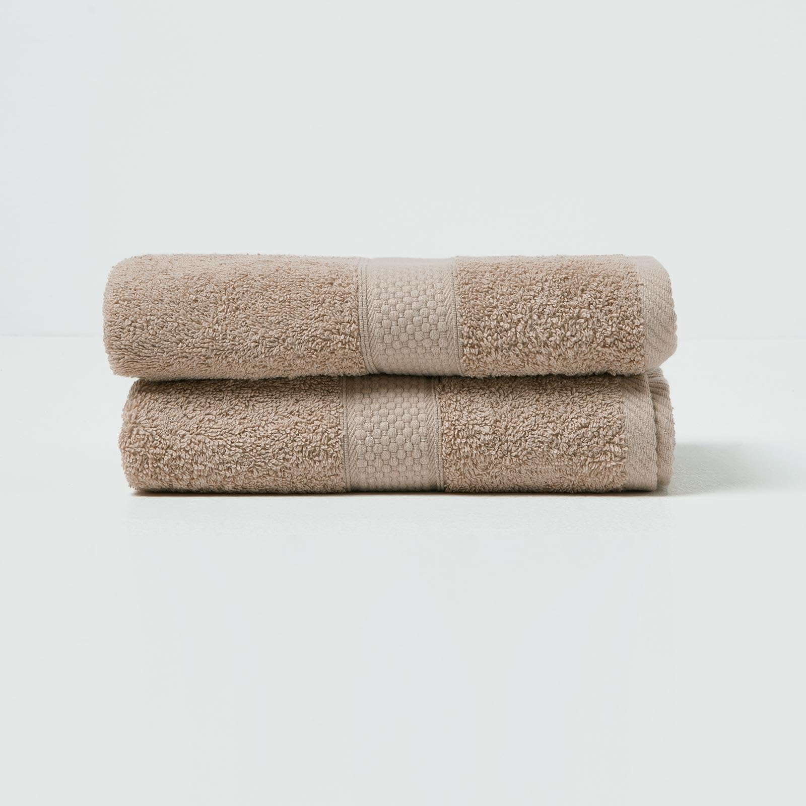 Homescapes Stone Turkish Cotton Set Of 2 Hand Towels Super Soft Thick & Absorbent 500 Gsm Towel Heavy Weight For Everyday Luxury